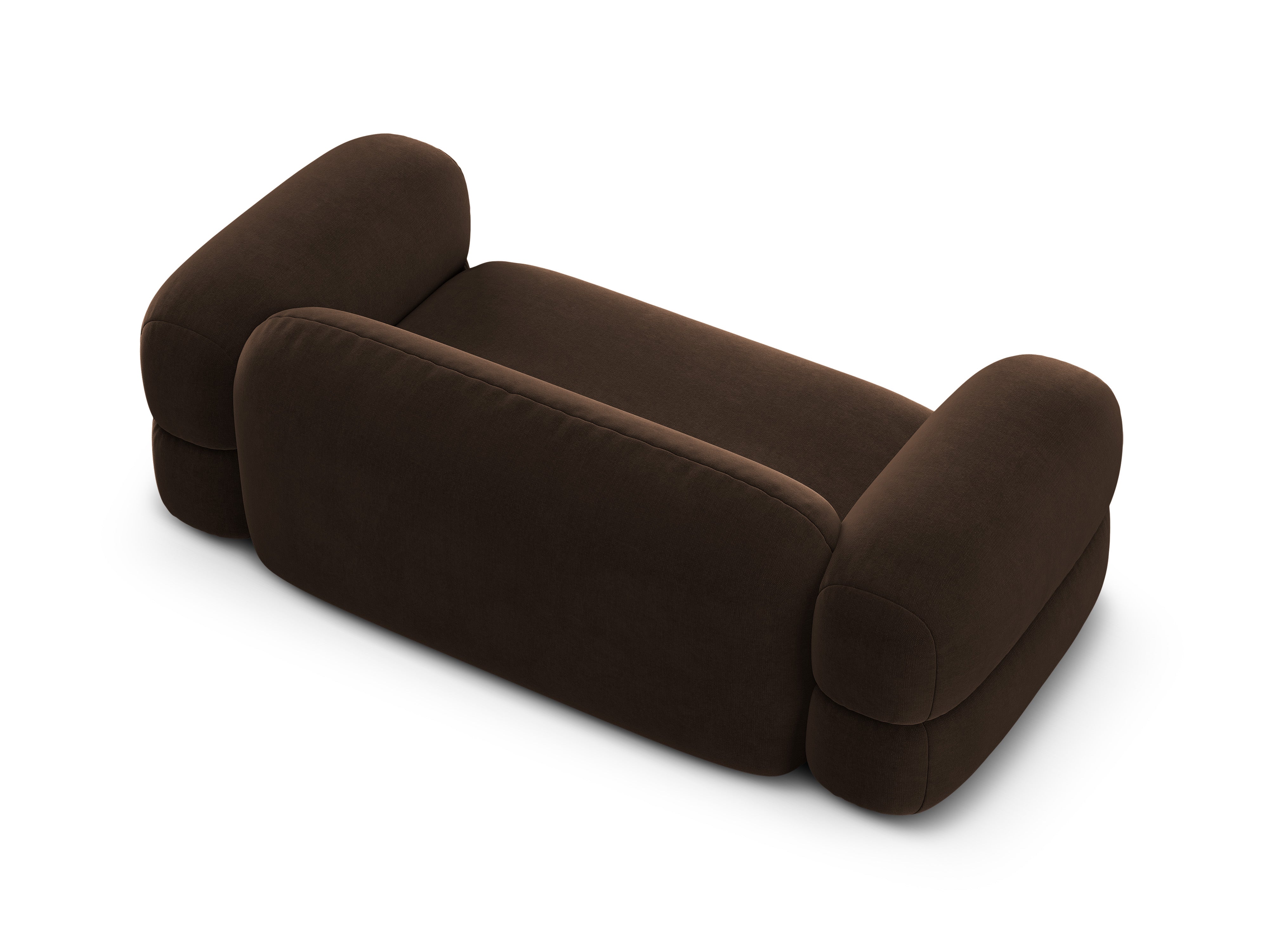 Sofa sametová 3-osobová ROGER čokoládová