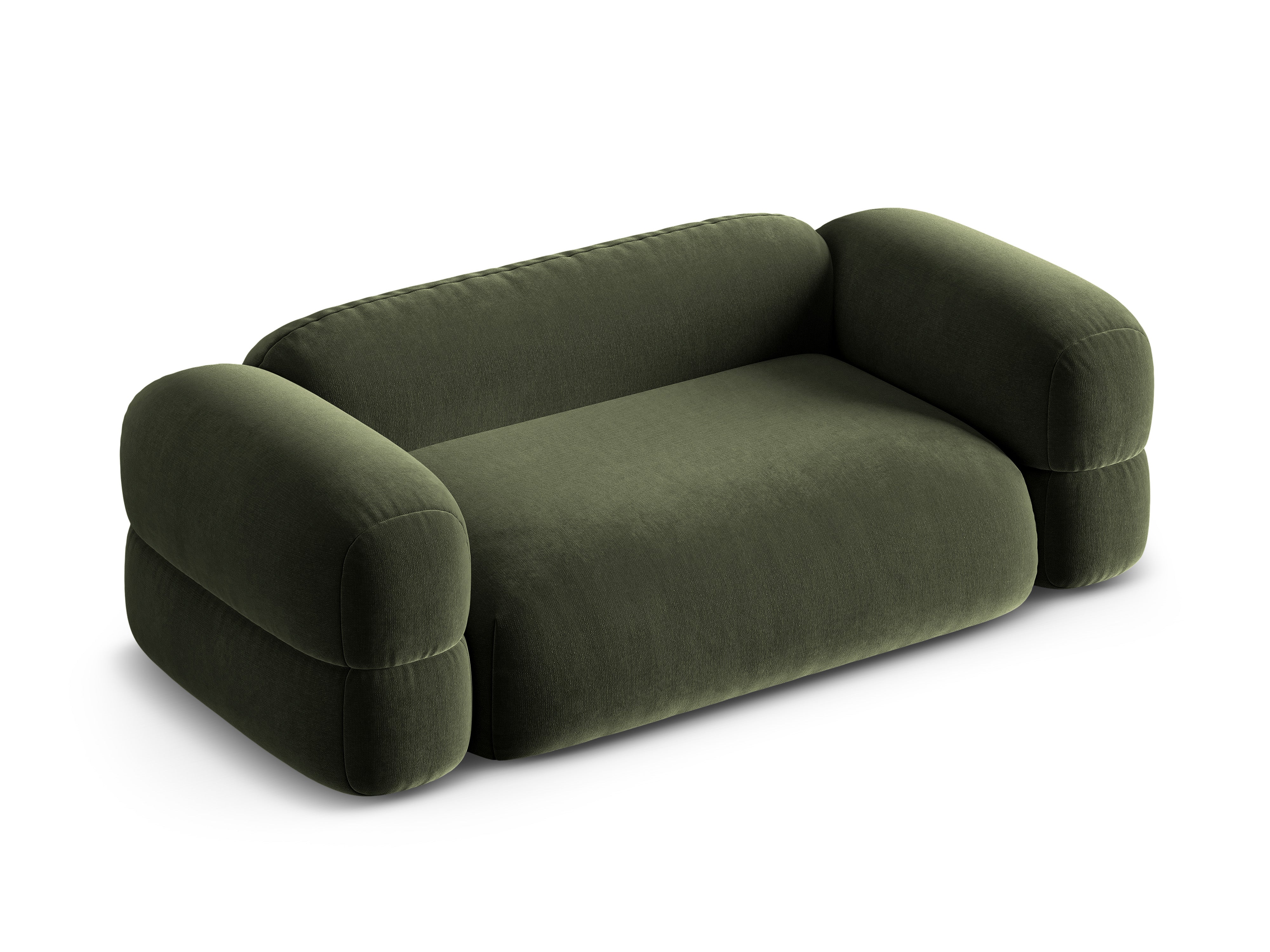 Sofa sametová 3-osobová ROGER olivová