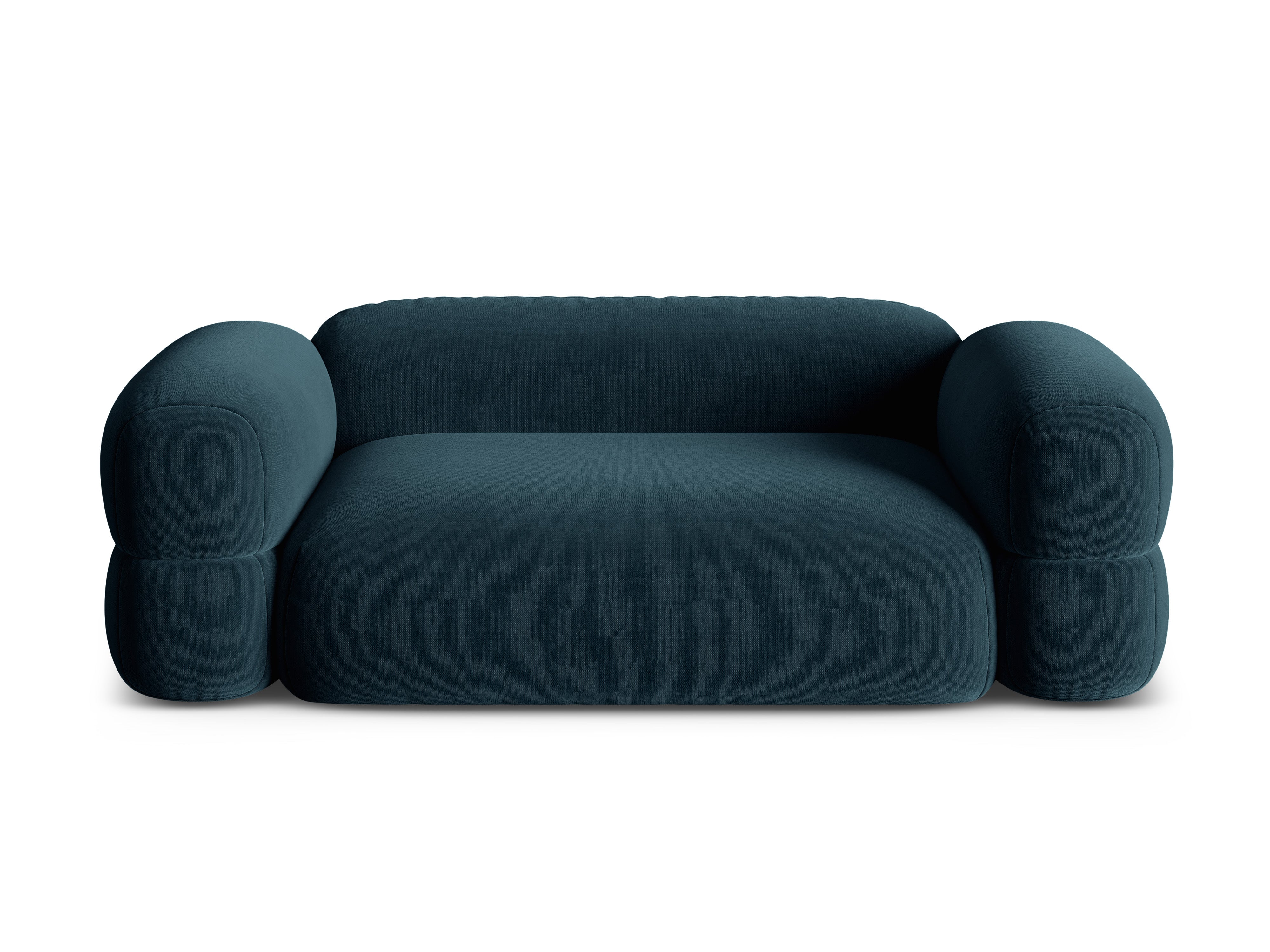 Velvet 3-Seater Sofa ROGER Petrol Blue