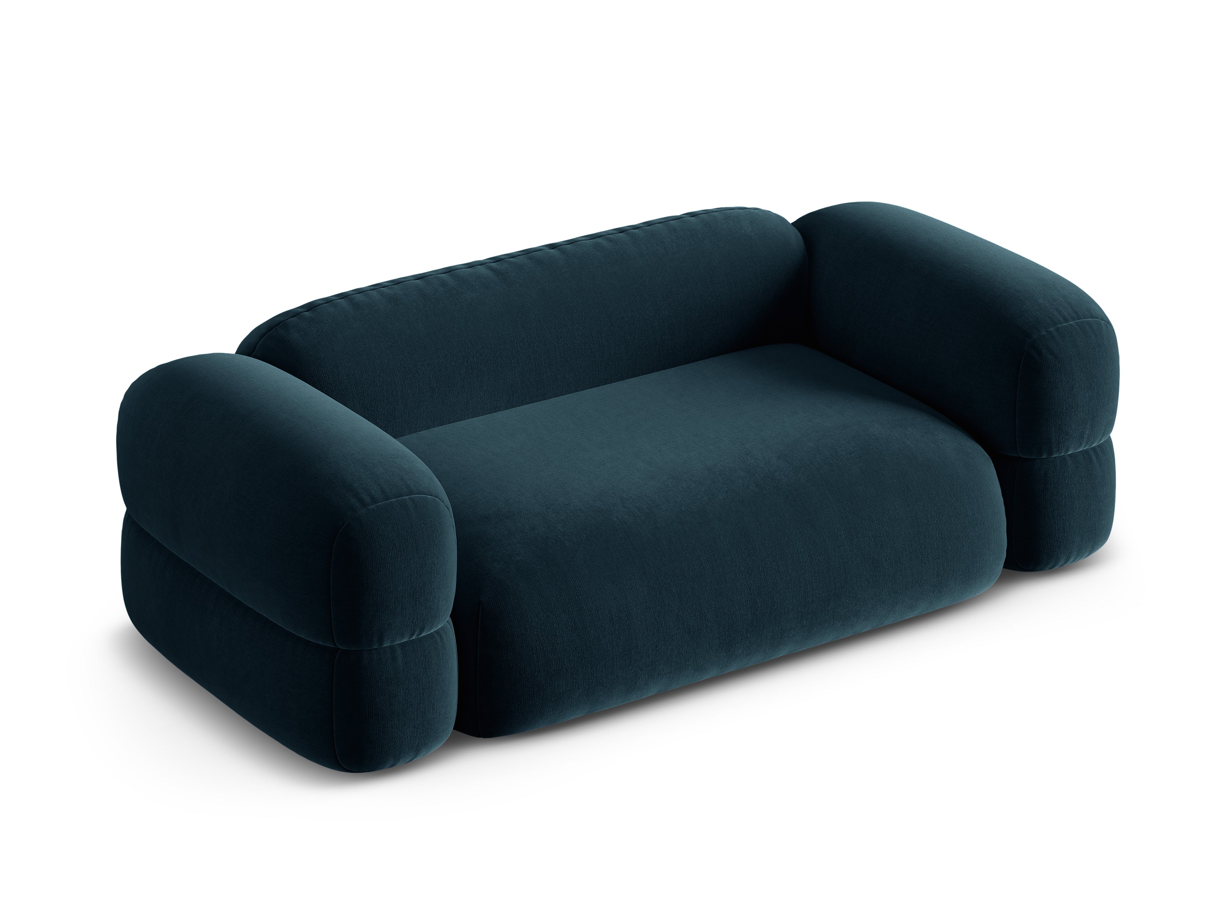 Velvet 3-Seater Sofa ROGER Petrol Blue