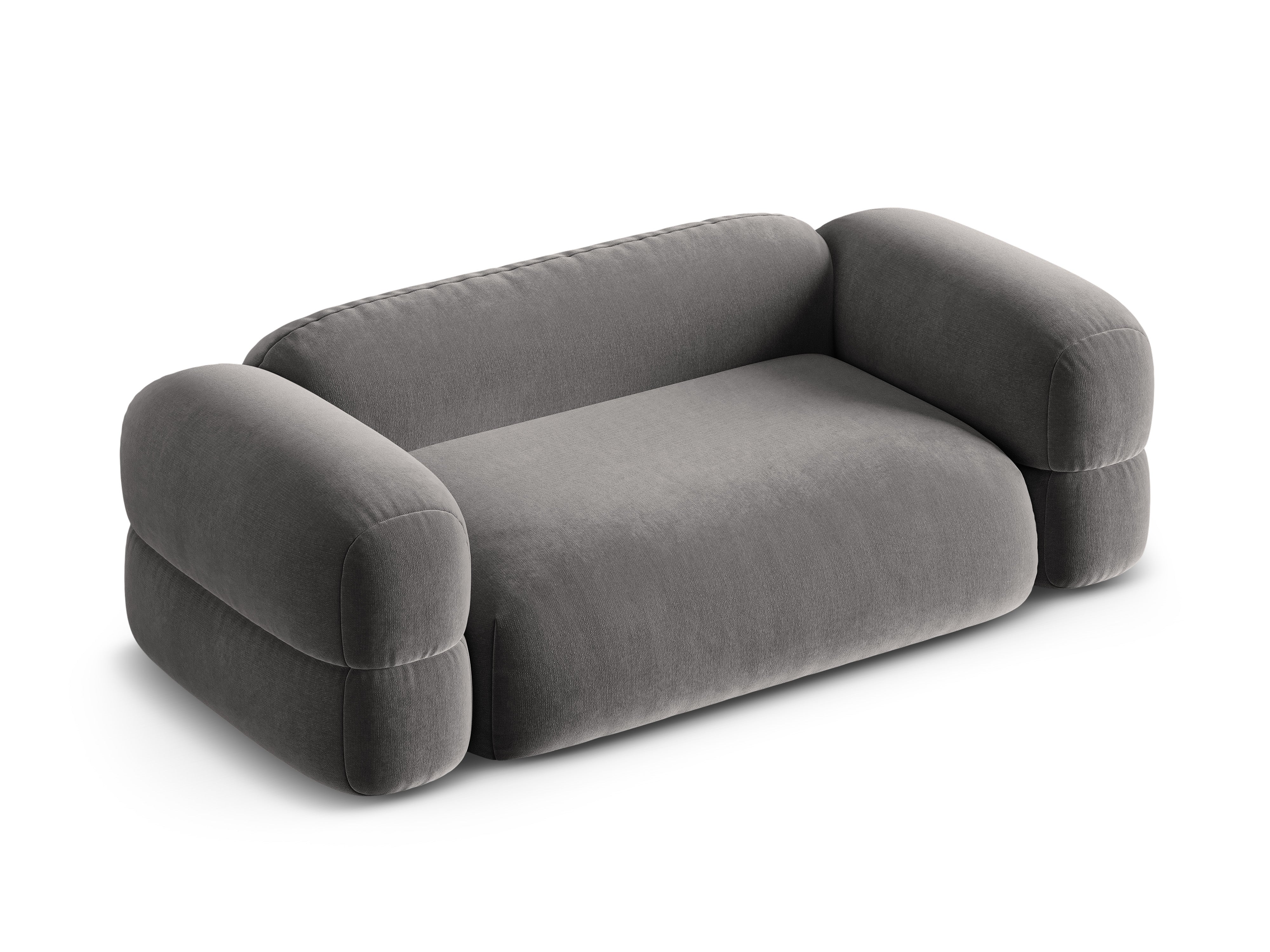Sofa sametová 3-osobová ROGER šedá