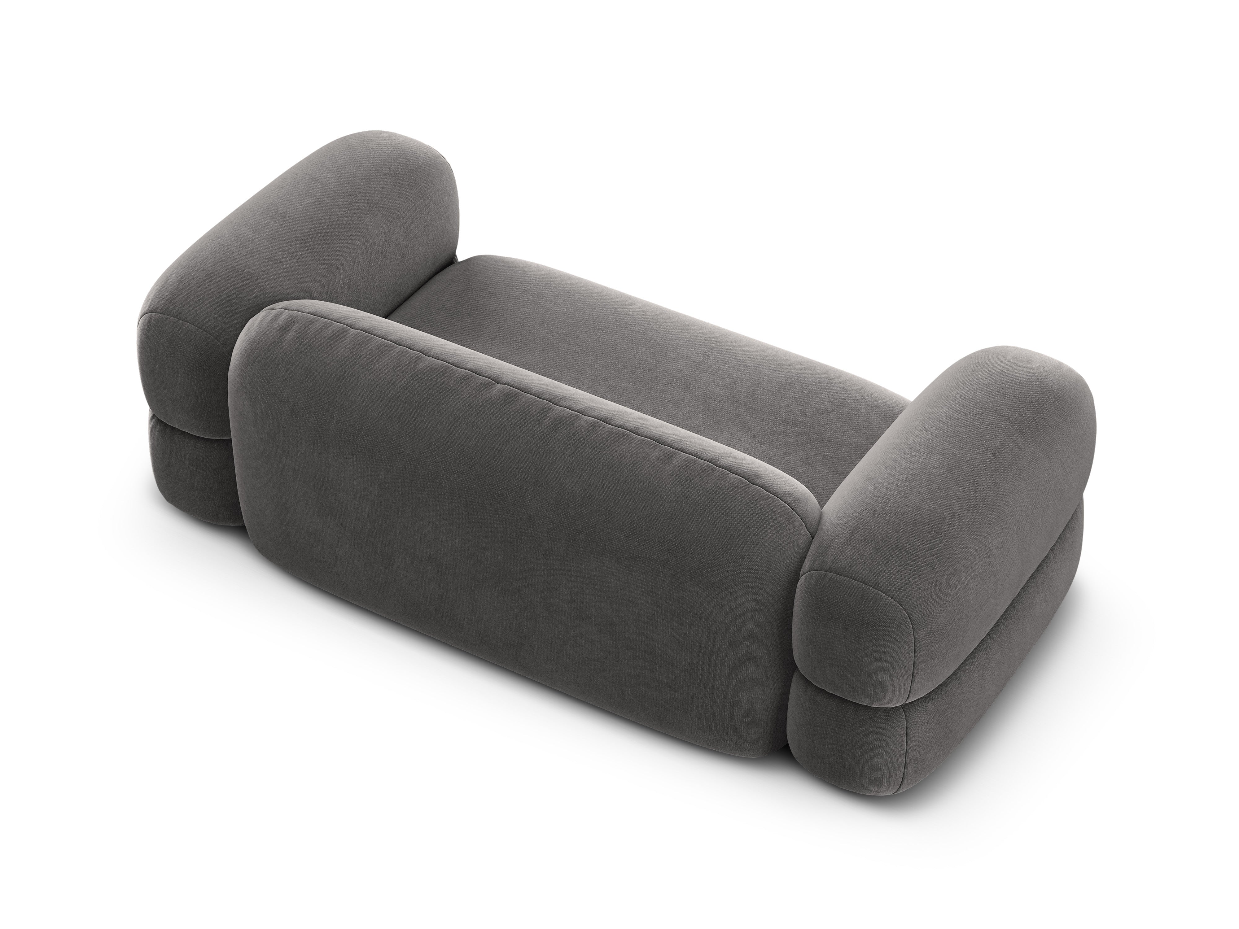 Sofa sametová 3-osobová ROGER šedá