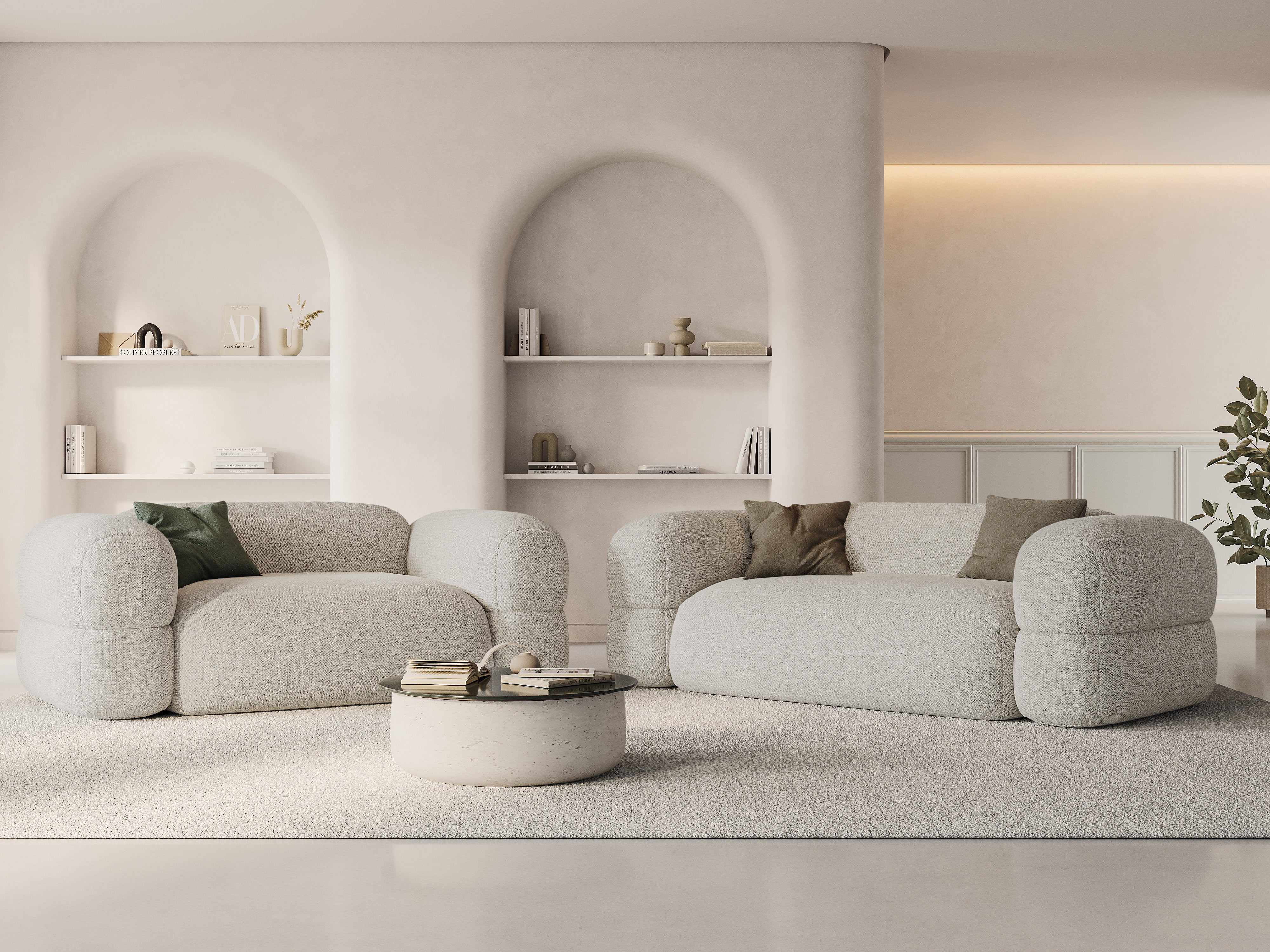 Pohovka 3-místná ROGER béžový šenil