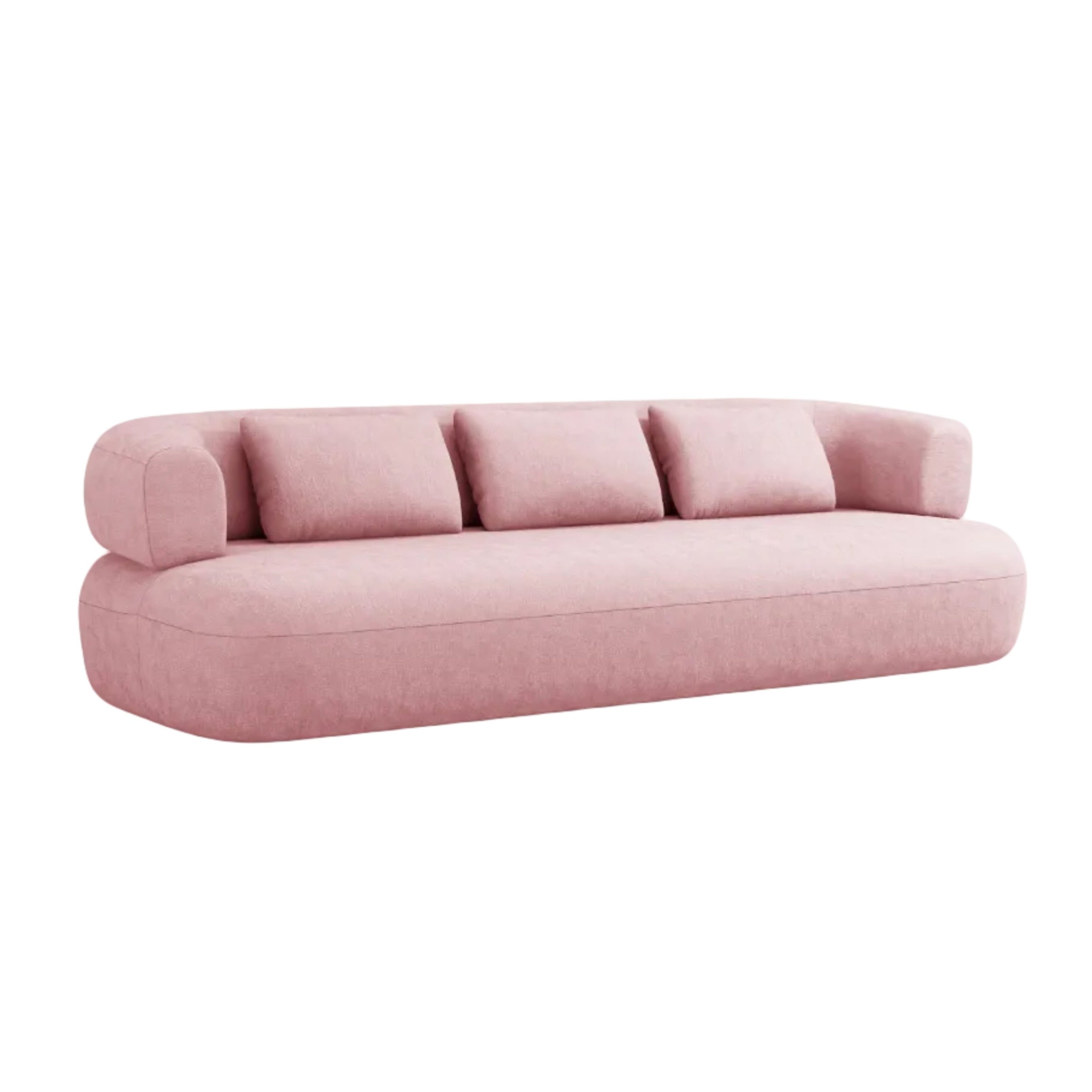 Sofa pro 3,5 osoby ALDRIN v růžovém šenilu