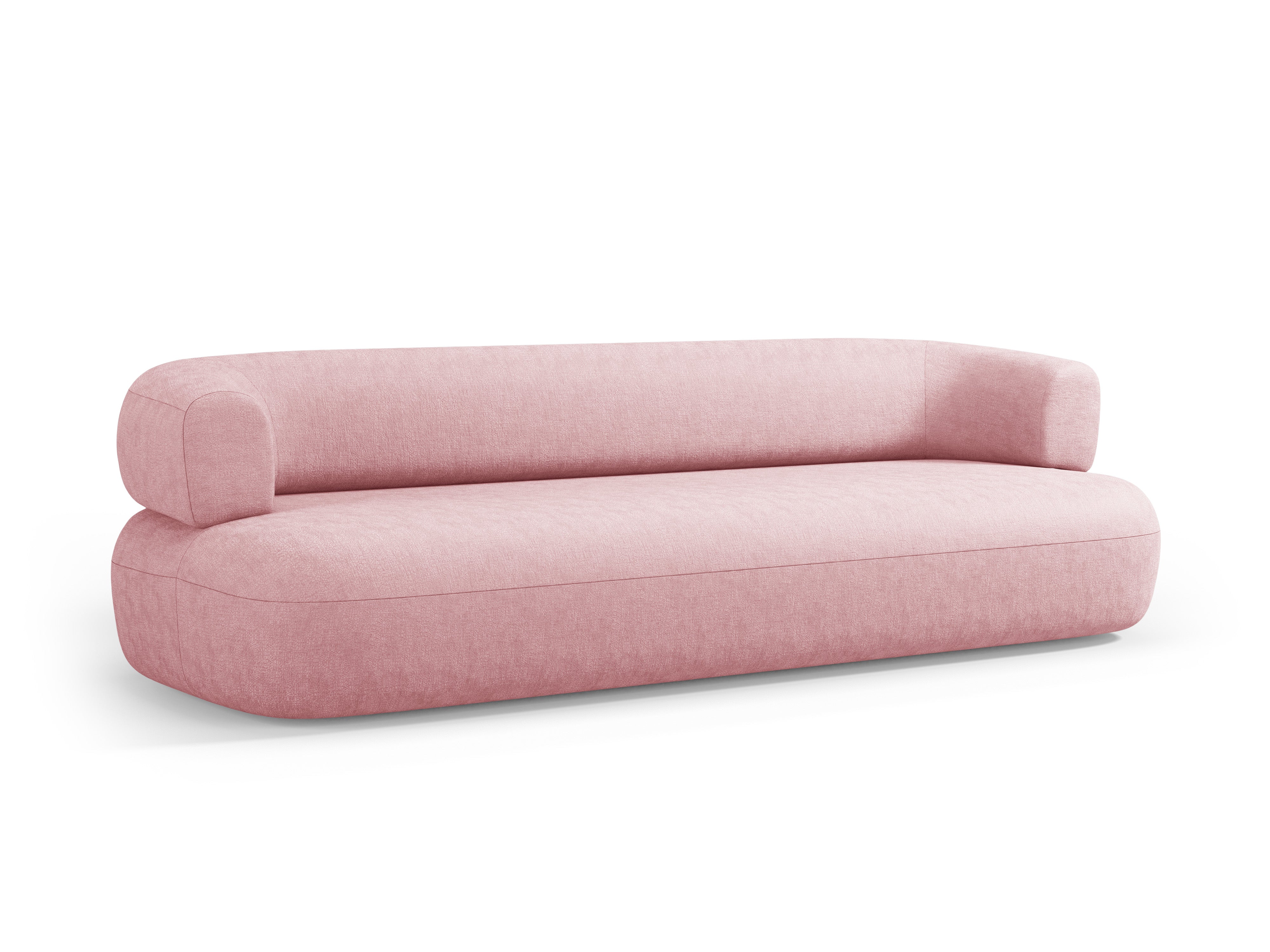 Sofa pro 3,5 osoby ALDRIN v růžovém šenilu