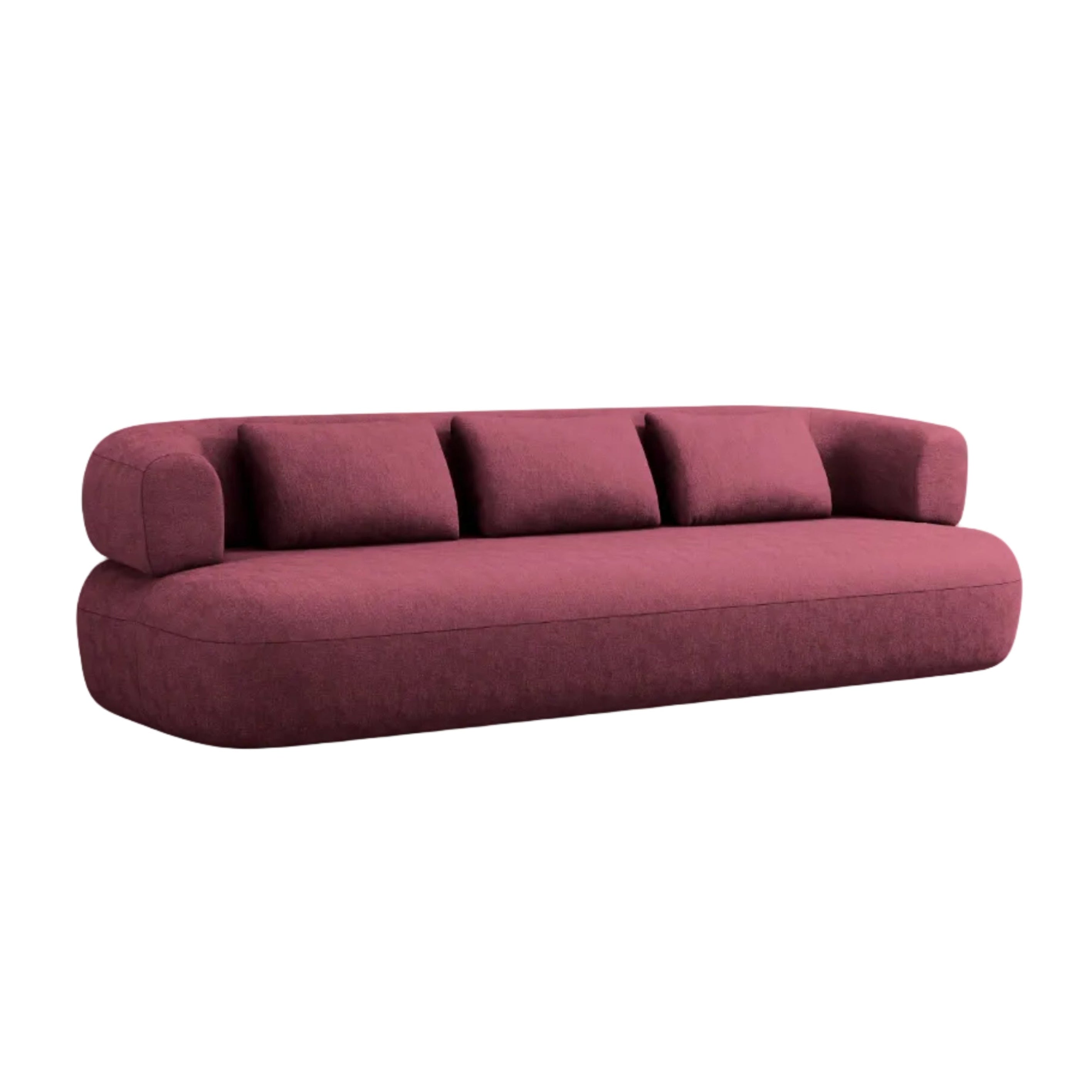 Sofa pro 3,5 osoby ALDRIN v karmazínovém šenilu