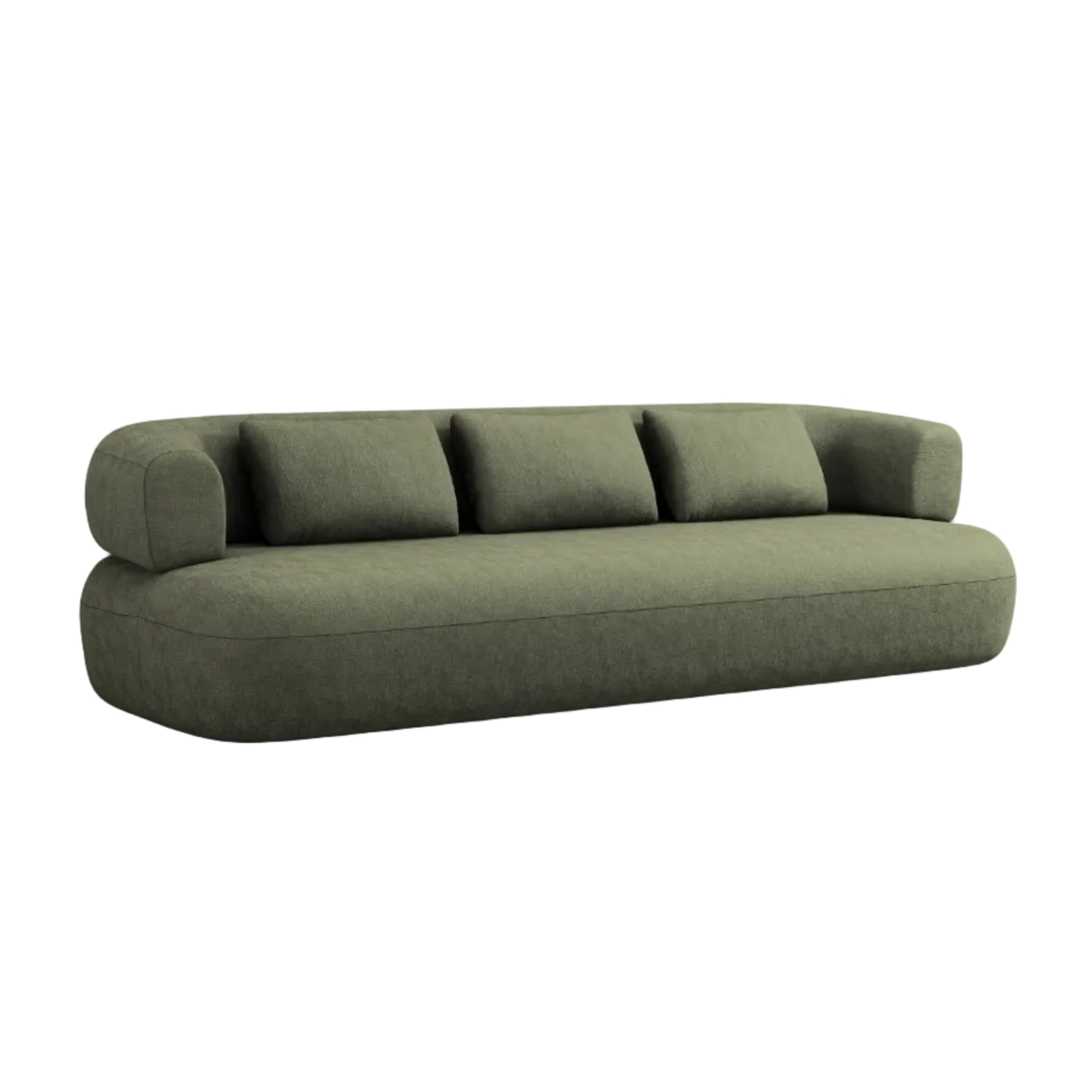 Sofa pro 3,5 osoby ALDRIN v zeleném šenilu