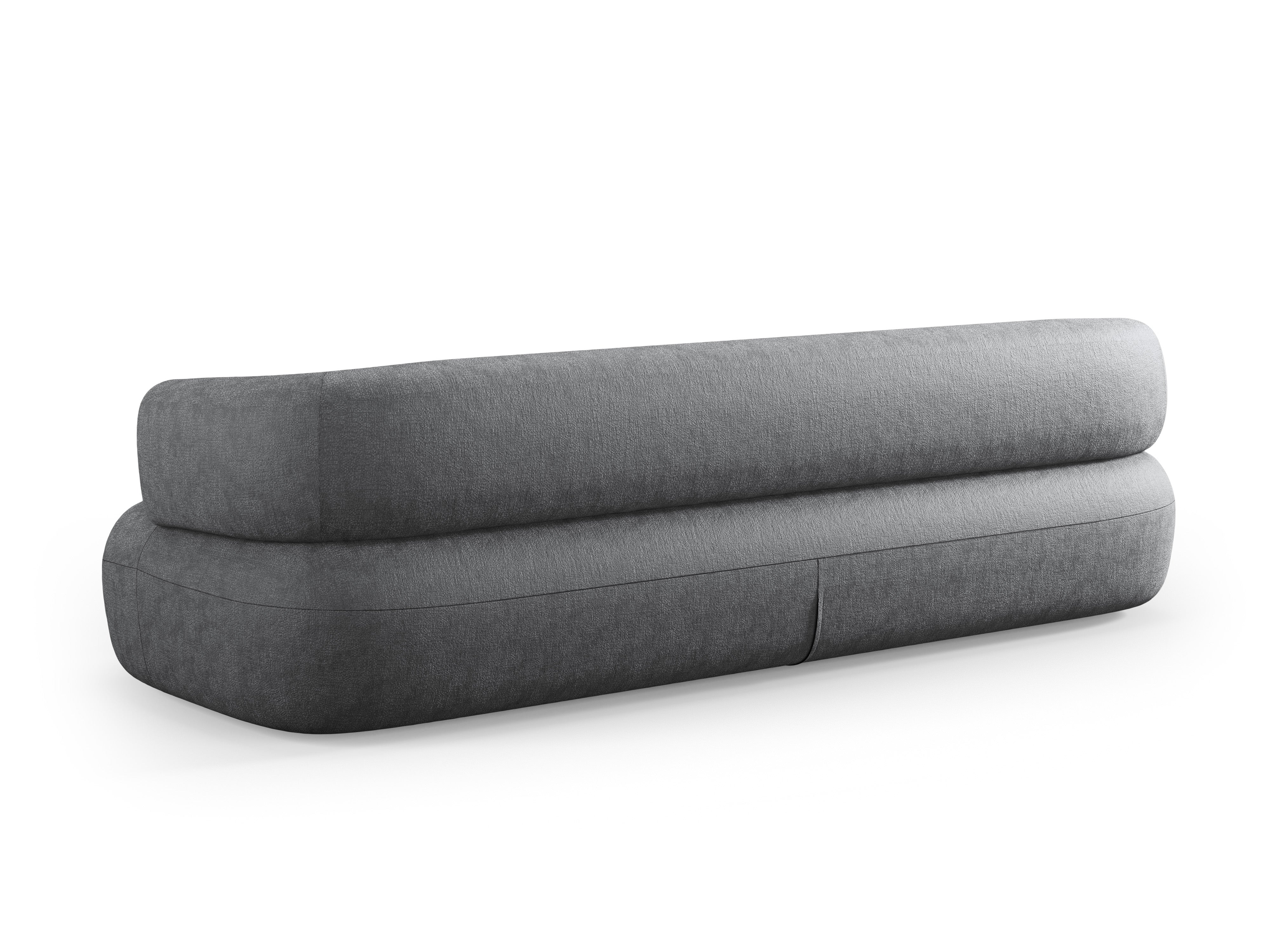 Sofa pro 3,5 osoby ALDRIN tmavě šedý šenil
