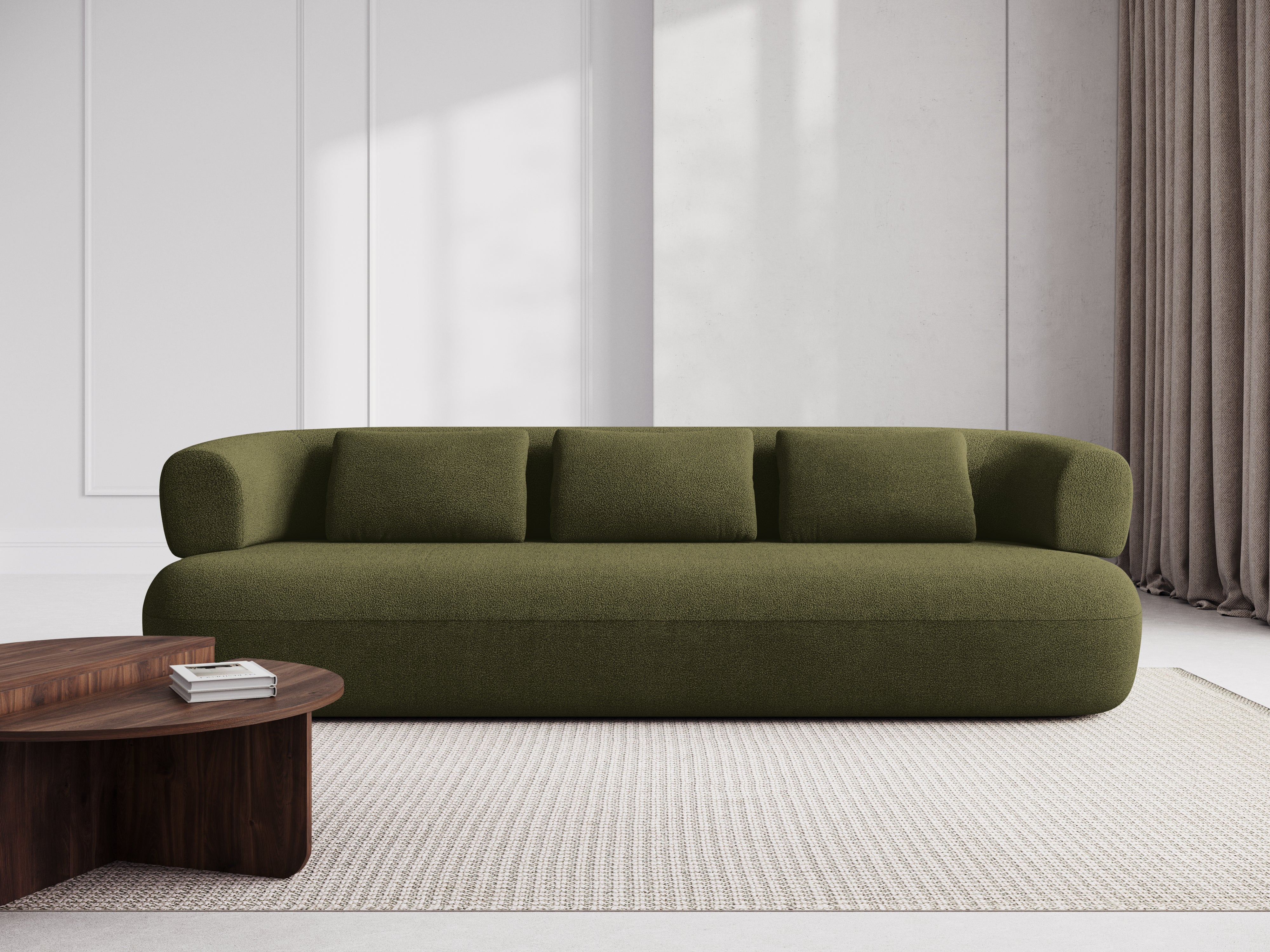 Sofa pro 3,5 osoby ALDRIN zelená boucle