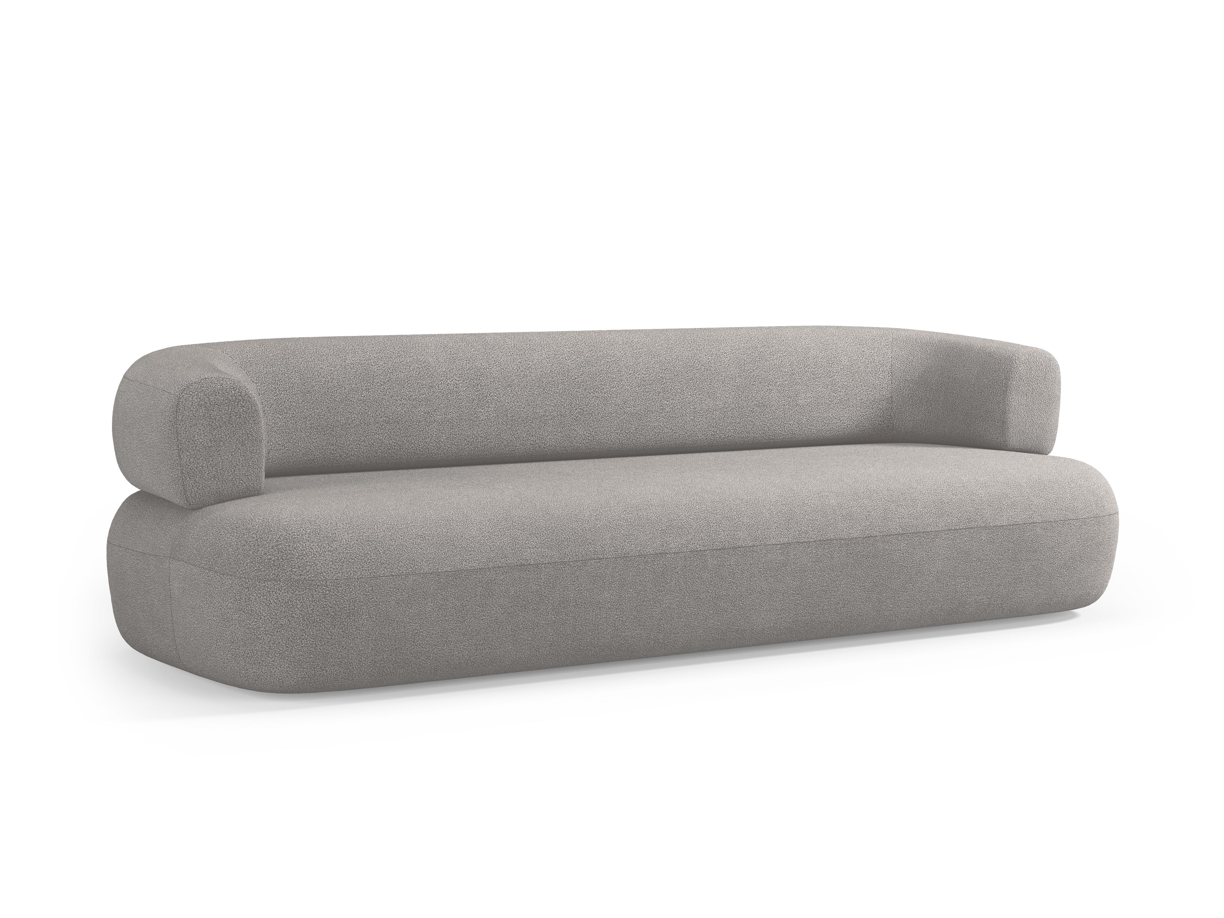 Sofa pro 3-4 osoby ALDRIN v jasně šedém bouclé.
