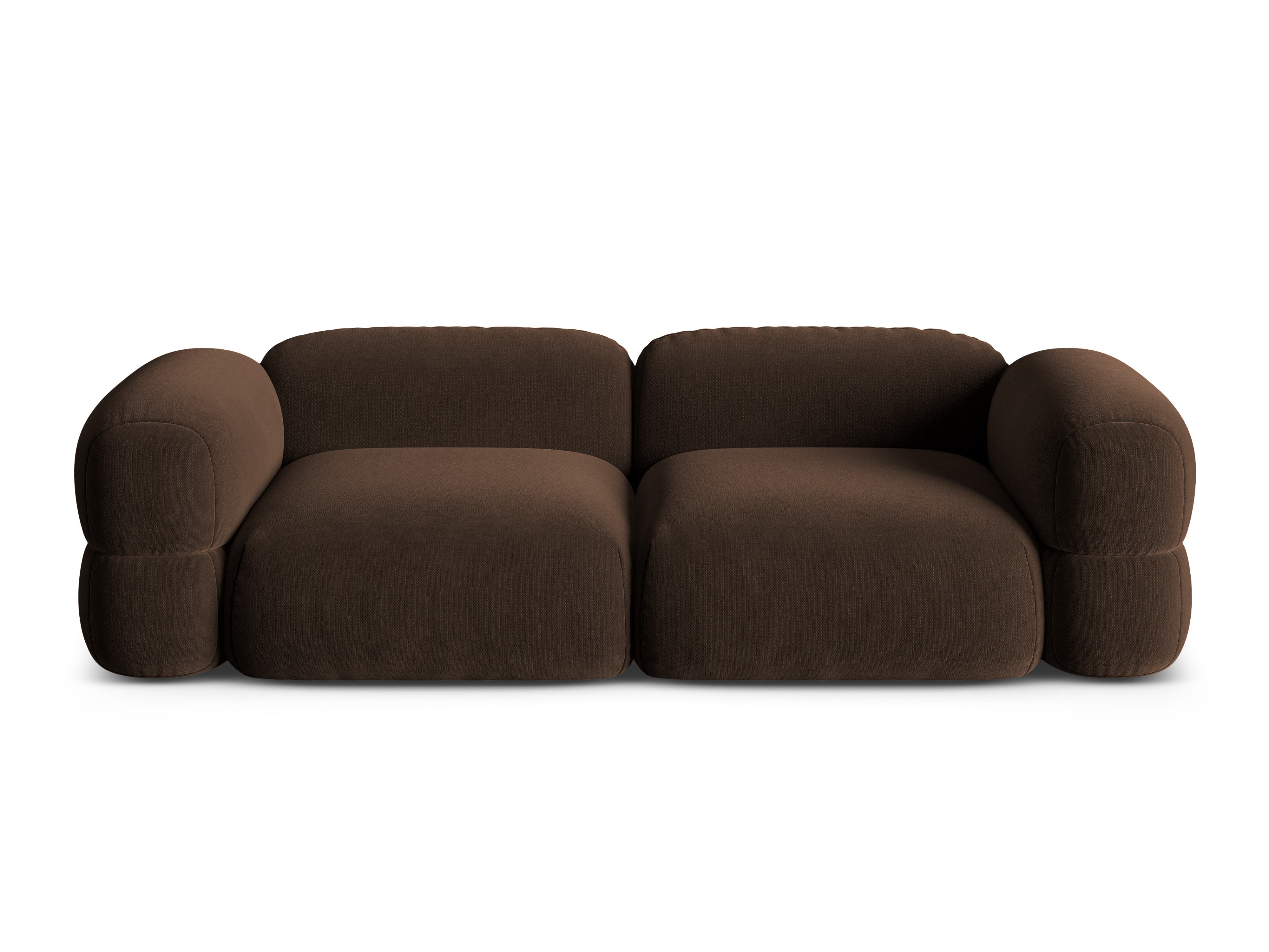 Velvet sofa for 4 people ROGER chocolate