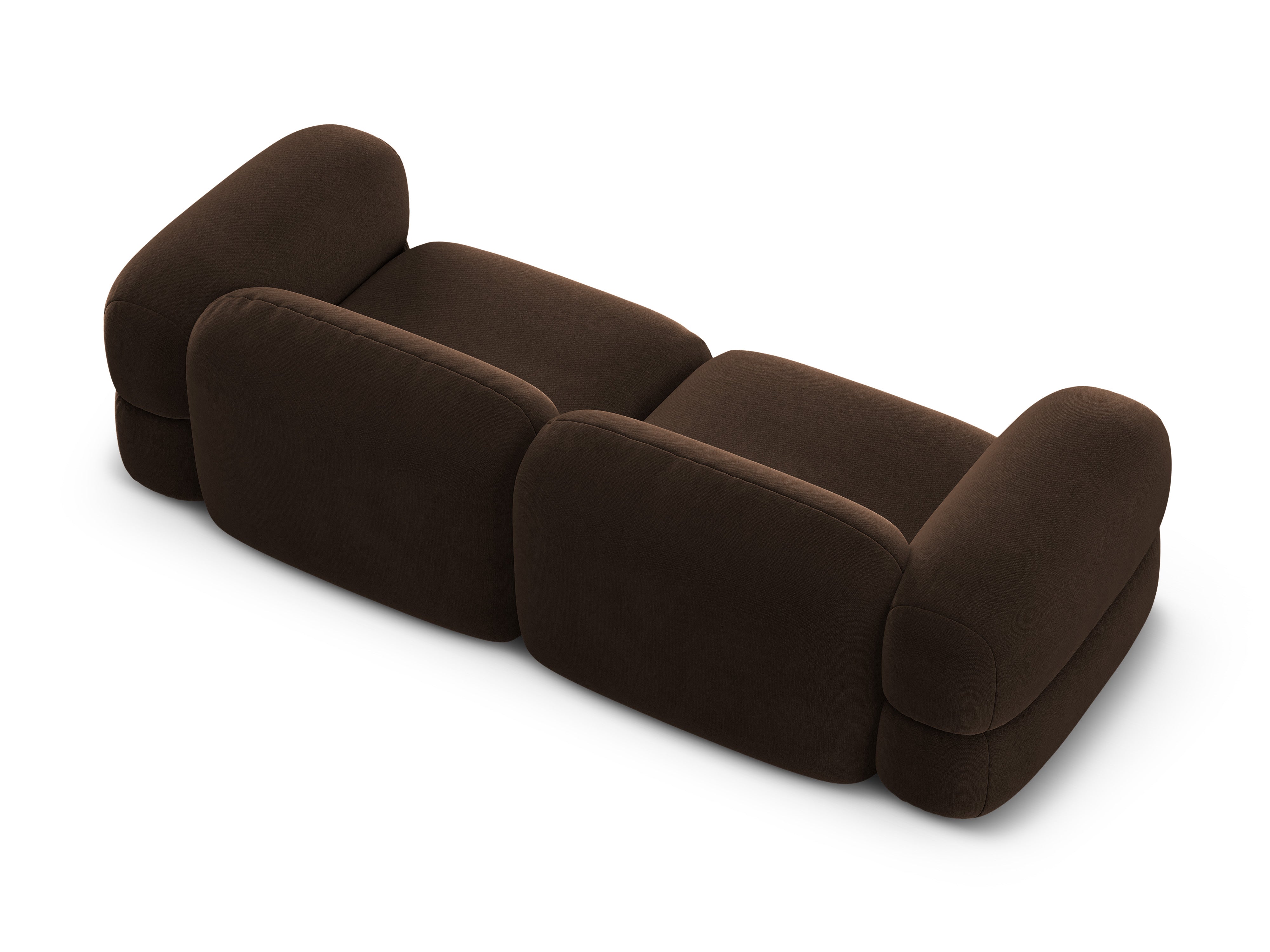 Velvet sofa for 4 people ROGER chocolate