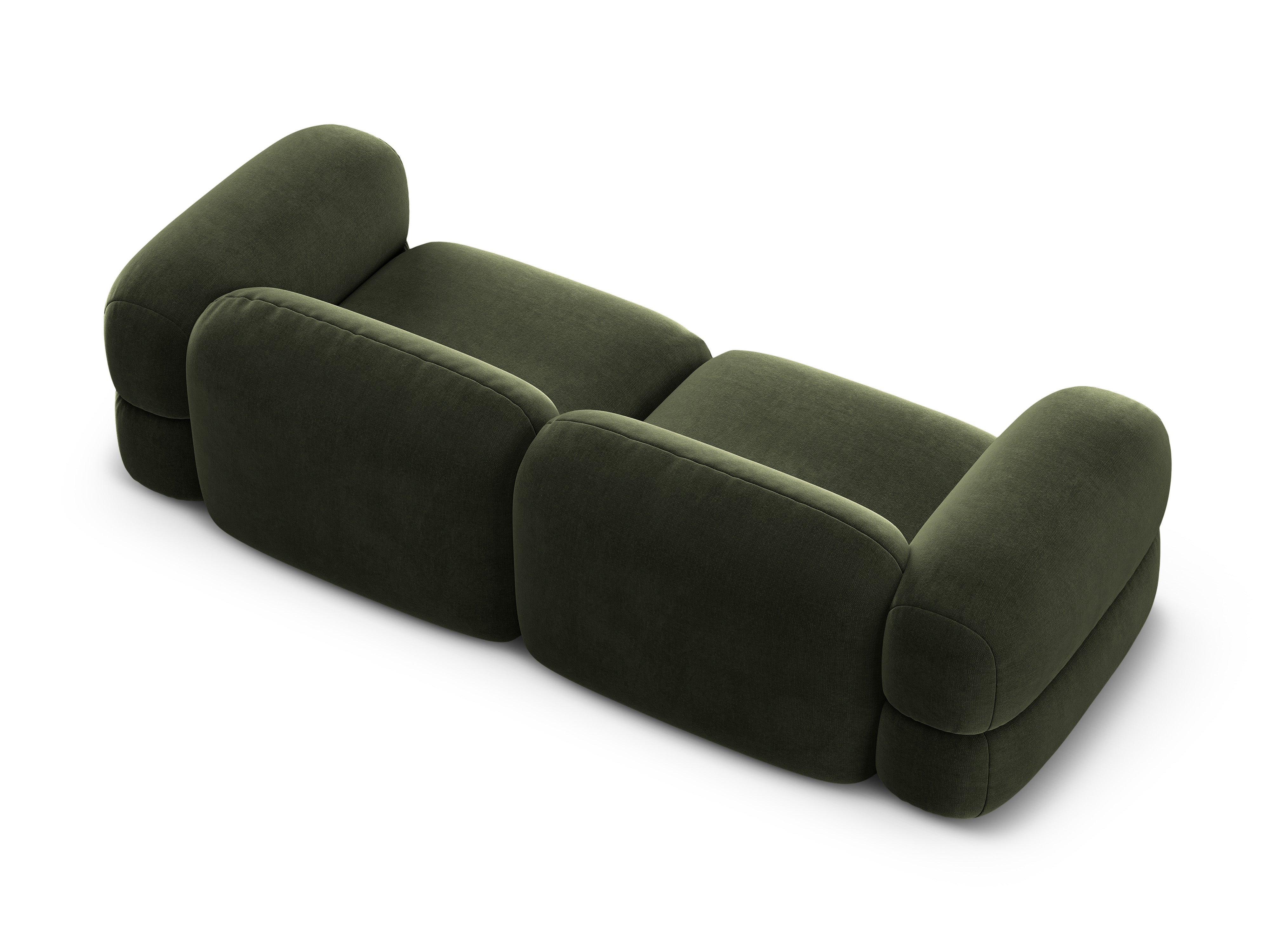 Velvet sofa for 4 people ROGER olive
