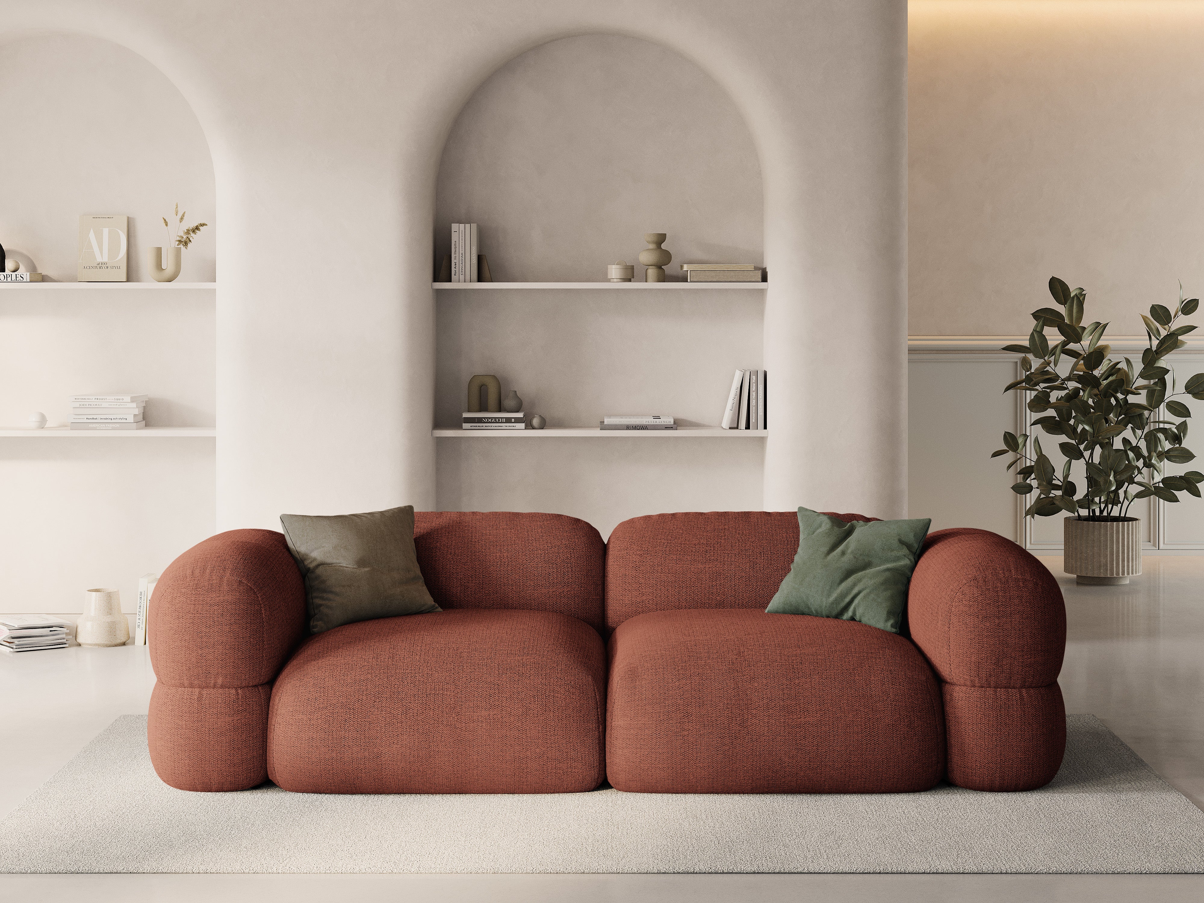 Pohovka pro 4 osoby ROGER korálový šenil