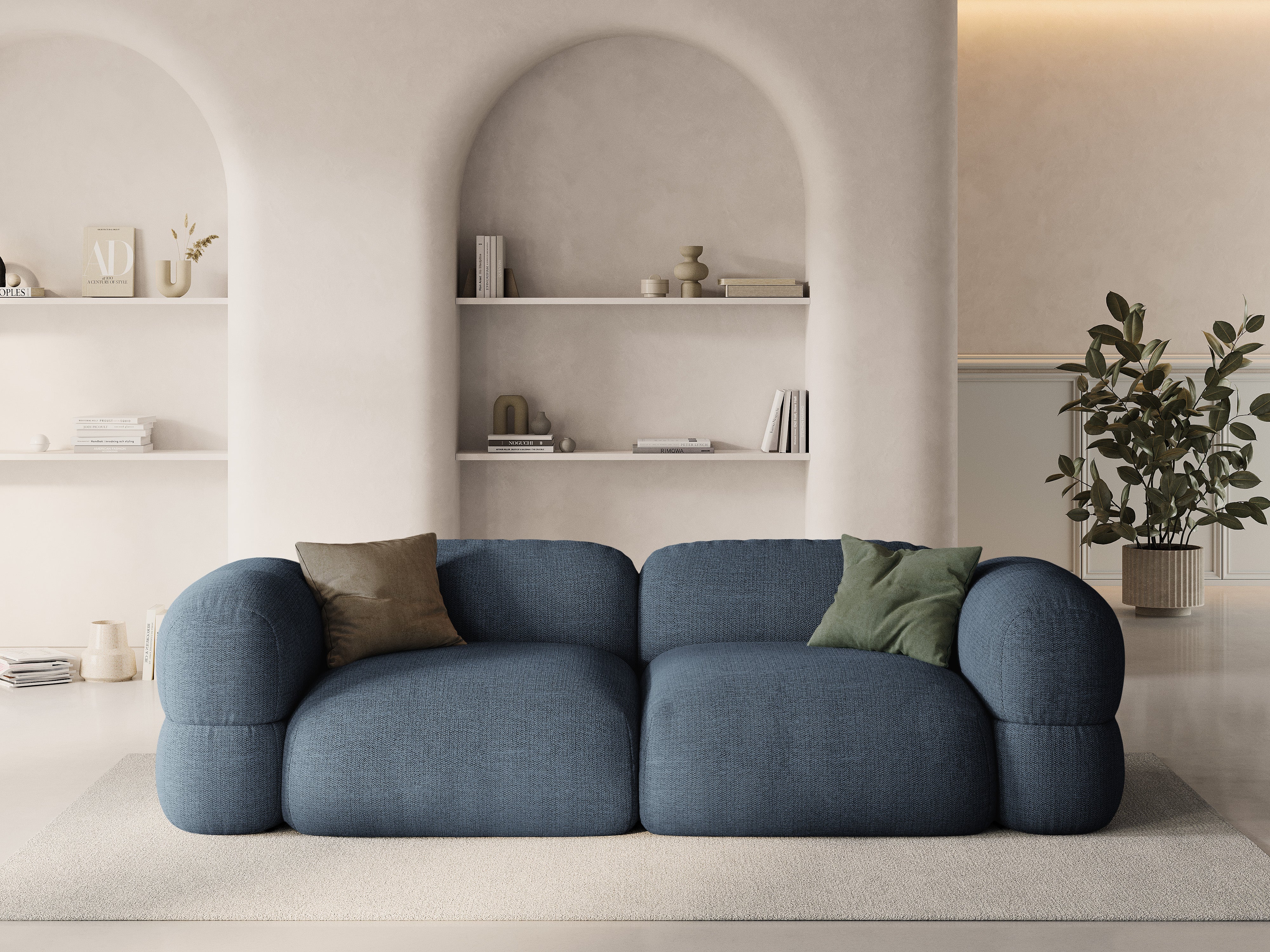 Pohovka pro 4 osoby ROGER tmavě modrý šenil