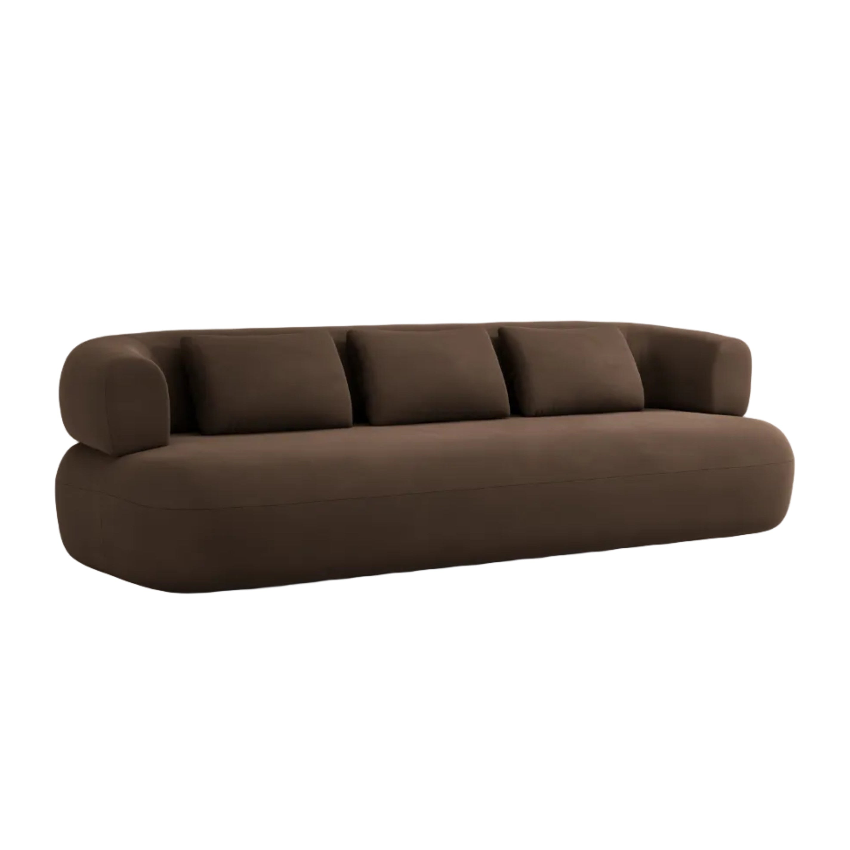 Sofa z sametu 4-osobowa ALDRIN v barvě čokolády
