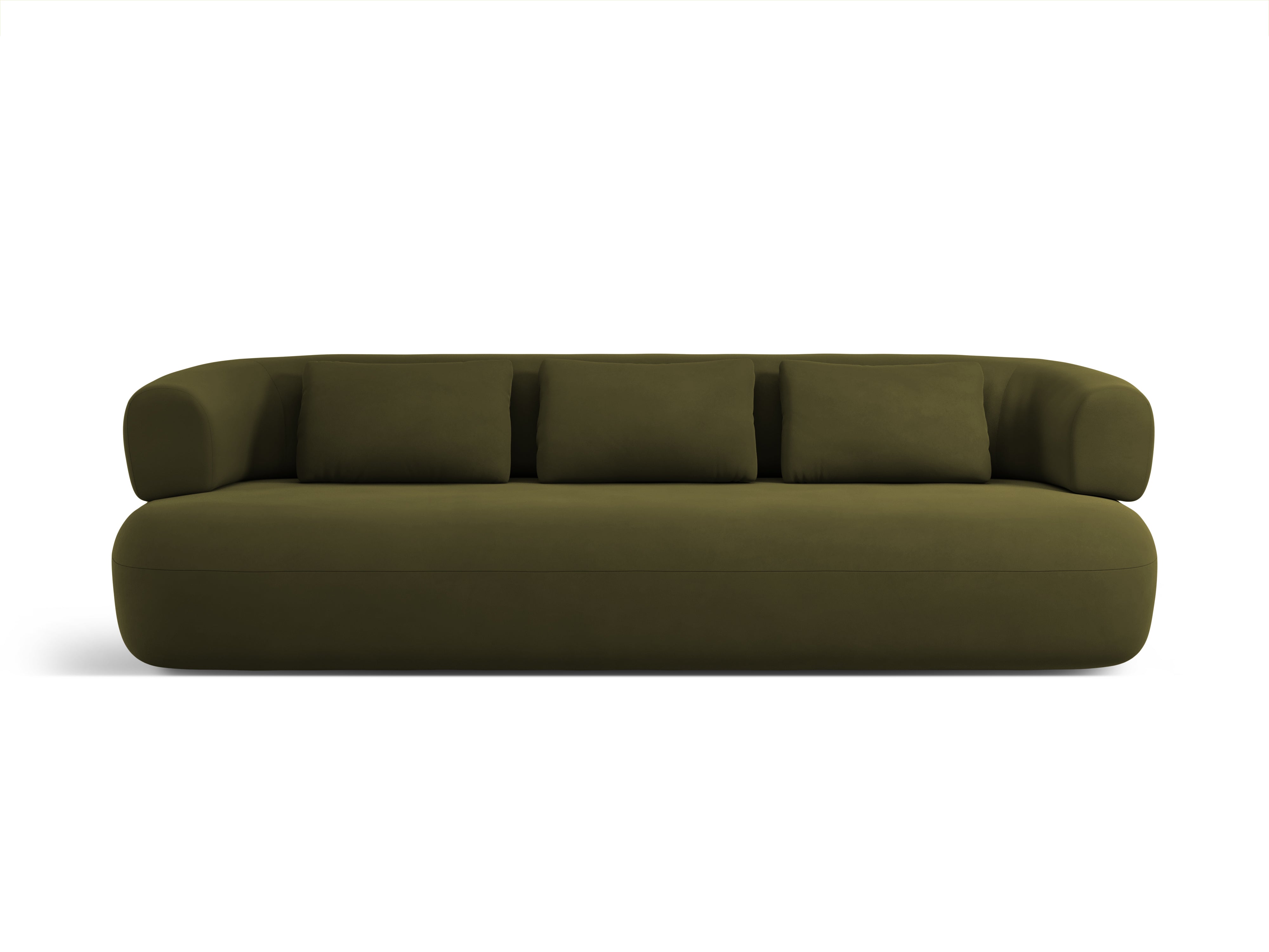 Sofa z aksamitné látky pro 4 osoby ALDRIN v zelené barvě