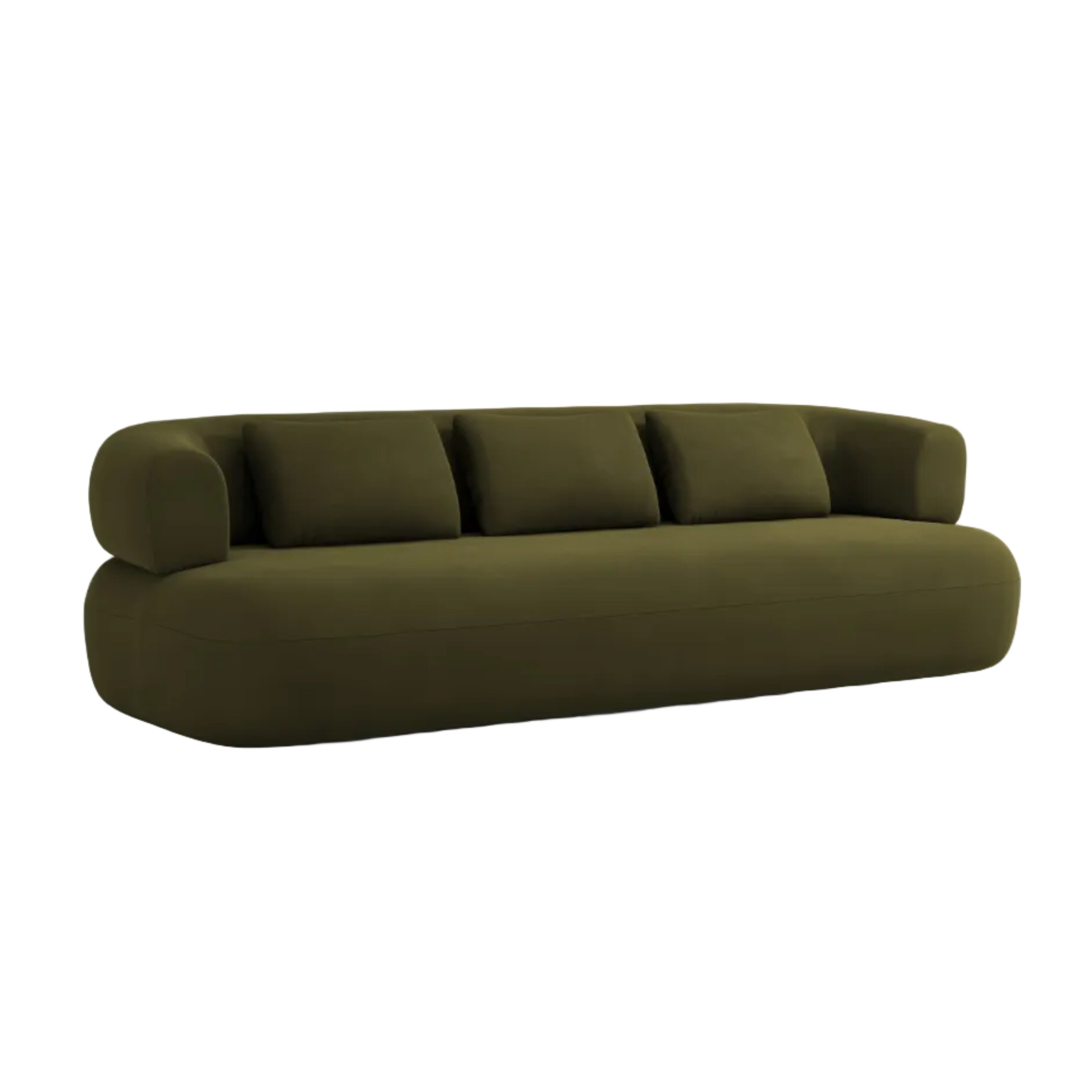 Sofa z aksamitné látky pro 4 osoby ALDRIN v zelené barvě