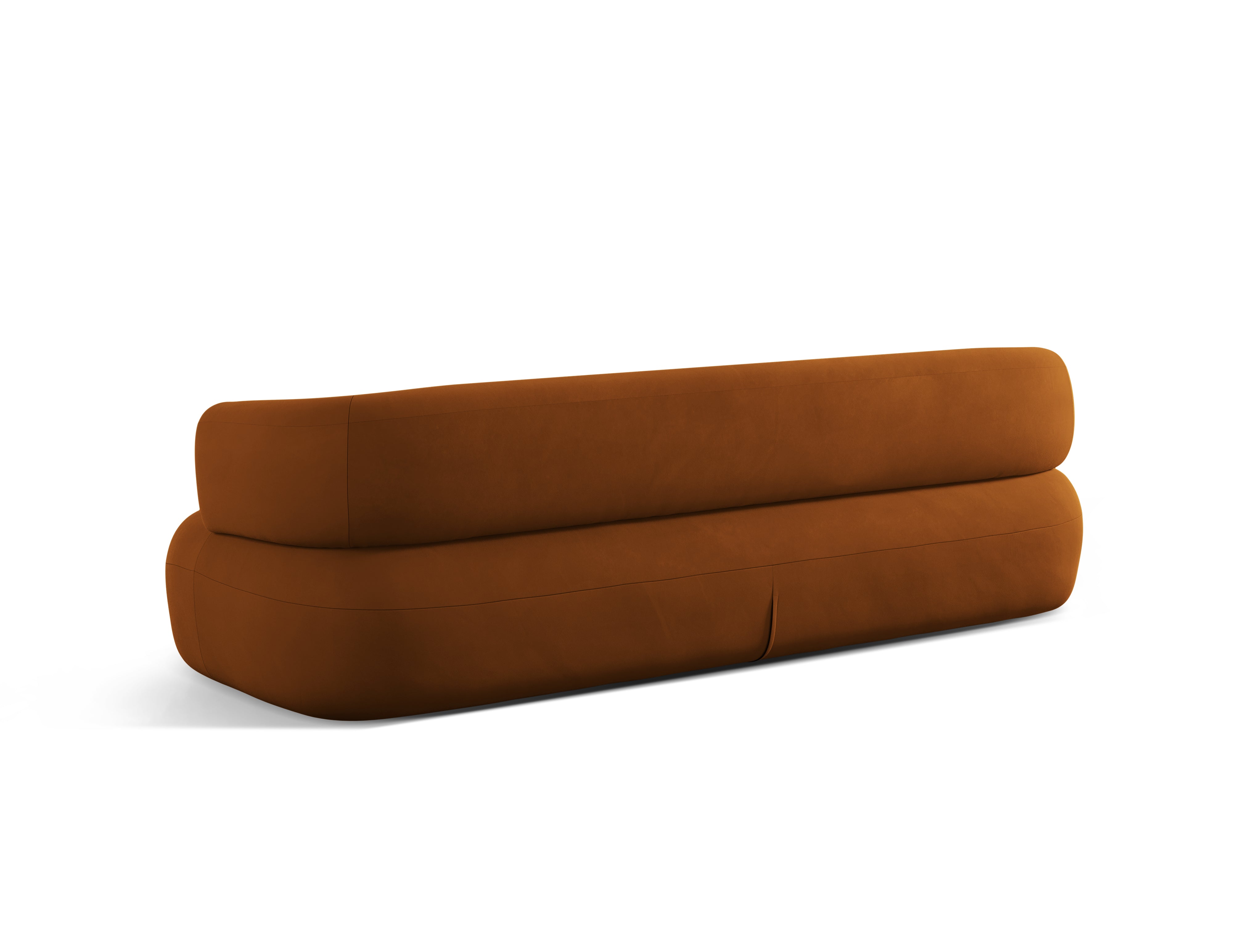 Sofa z aksamitné látky pro 4 osoby ALDRIN v cihlové barvě