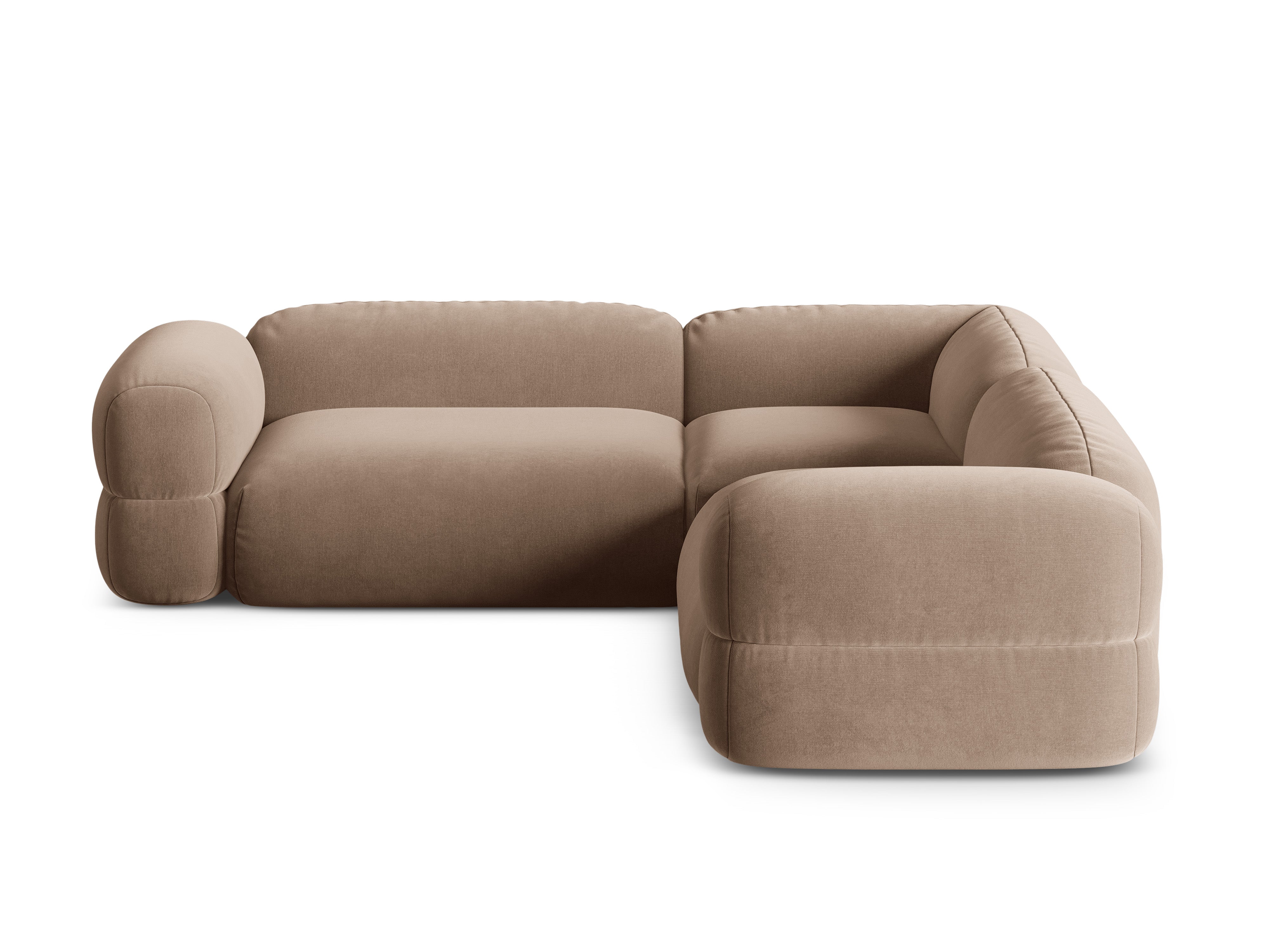 Symmetrical Velvet Corner Sofa ROGER Dark Beige