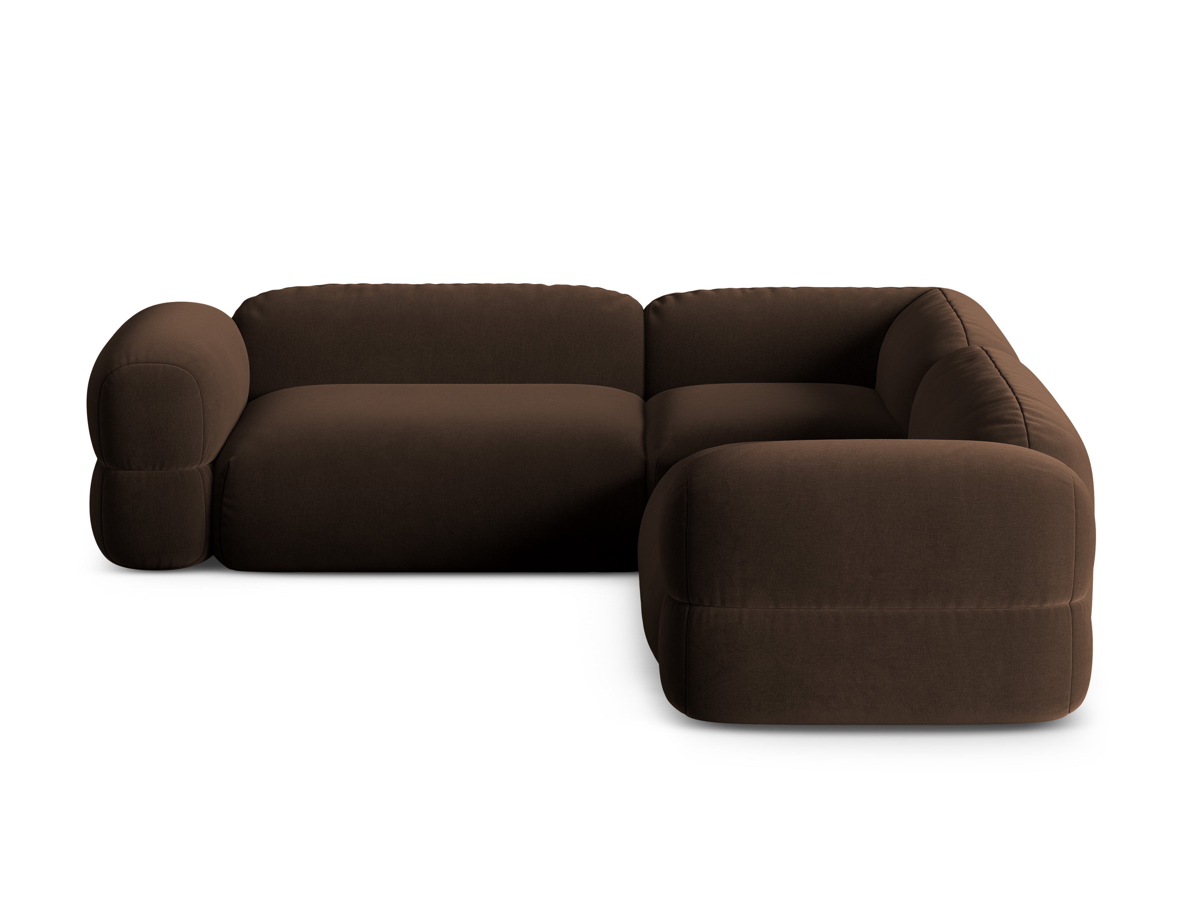 Symmetrical Velvet Corner Sofa ROGER Chocolate