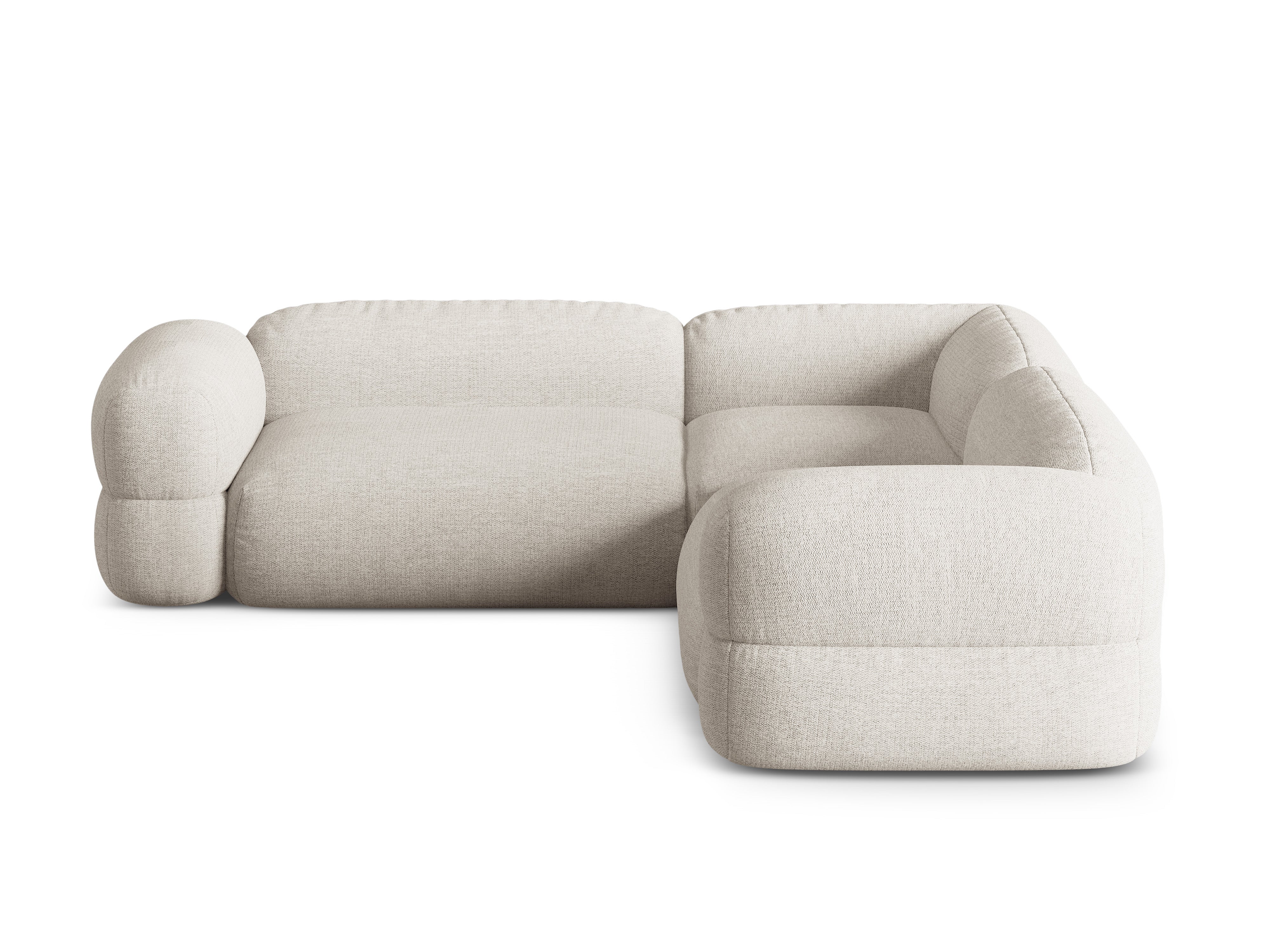 Symmetrical Corner Sofa ROGER Beige Chenille