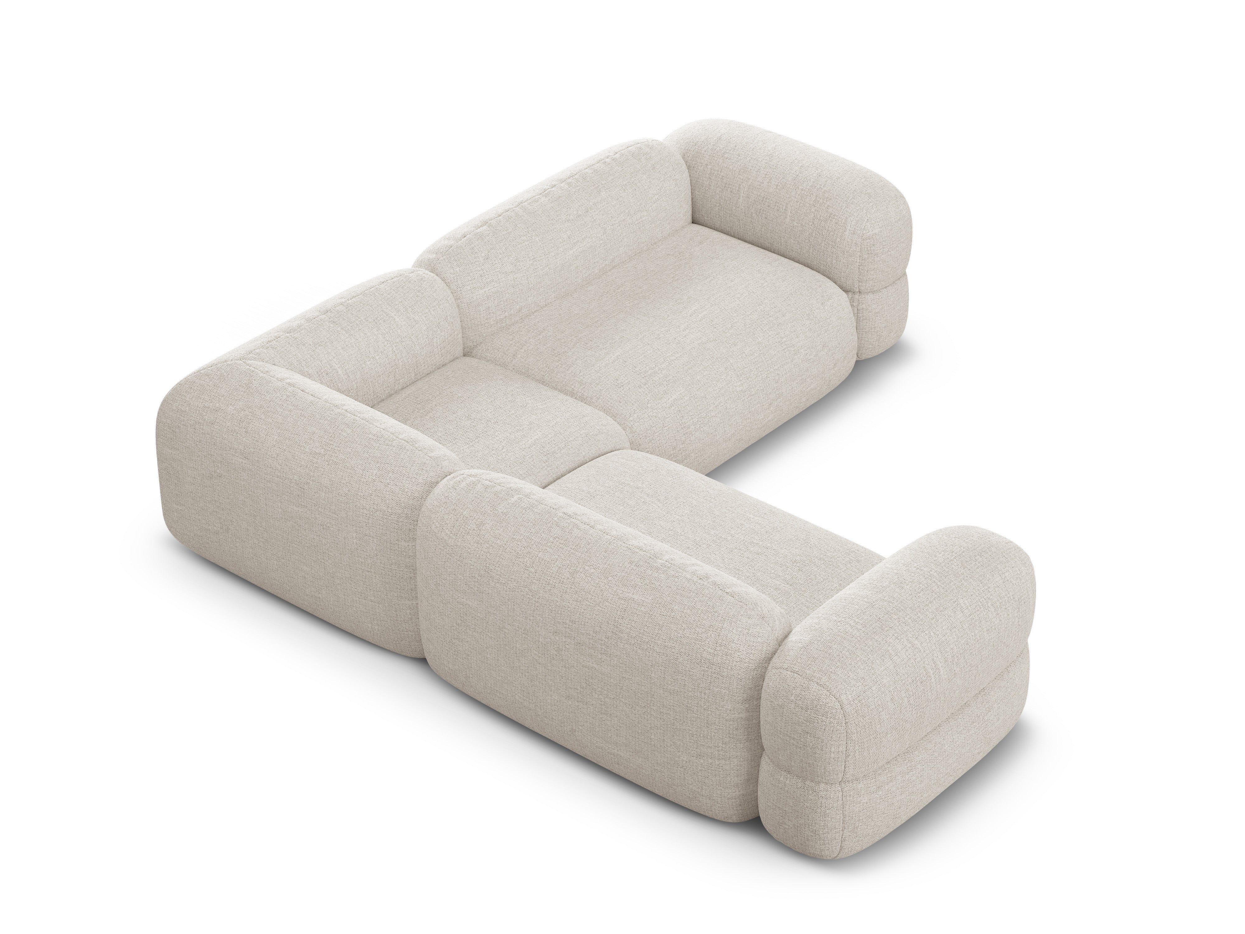 Symmetrical Corner Sofa ROGER Beige Chenille