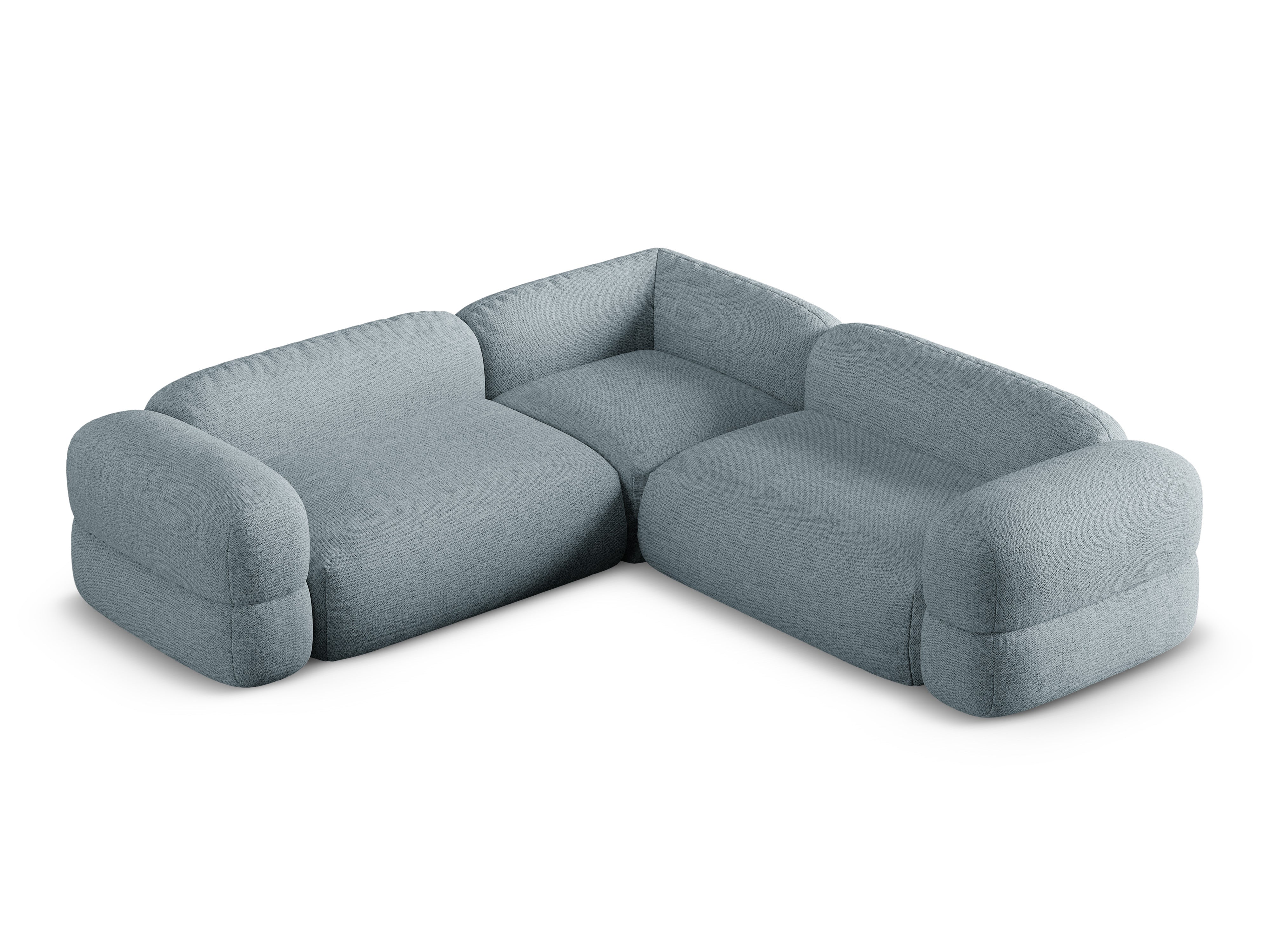 Symmetrical Corner Sofa ROGER Blue Chenille