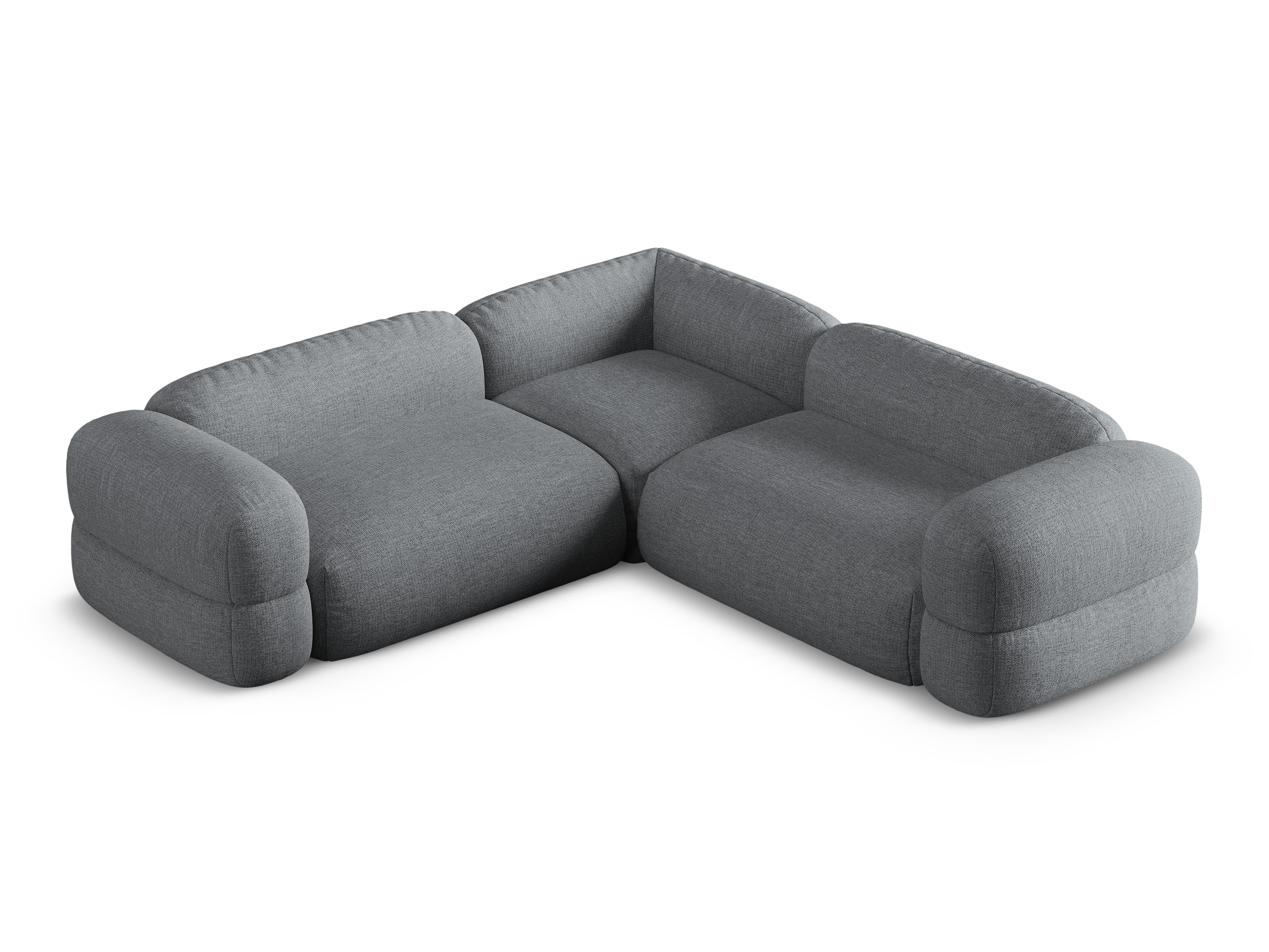 Symmetrical Corner Sofa ROGER Gray Chenille