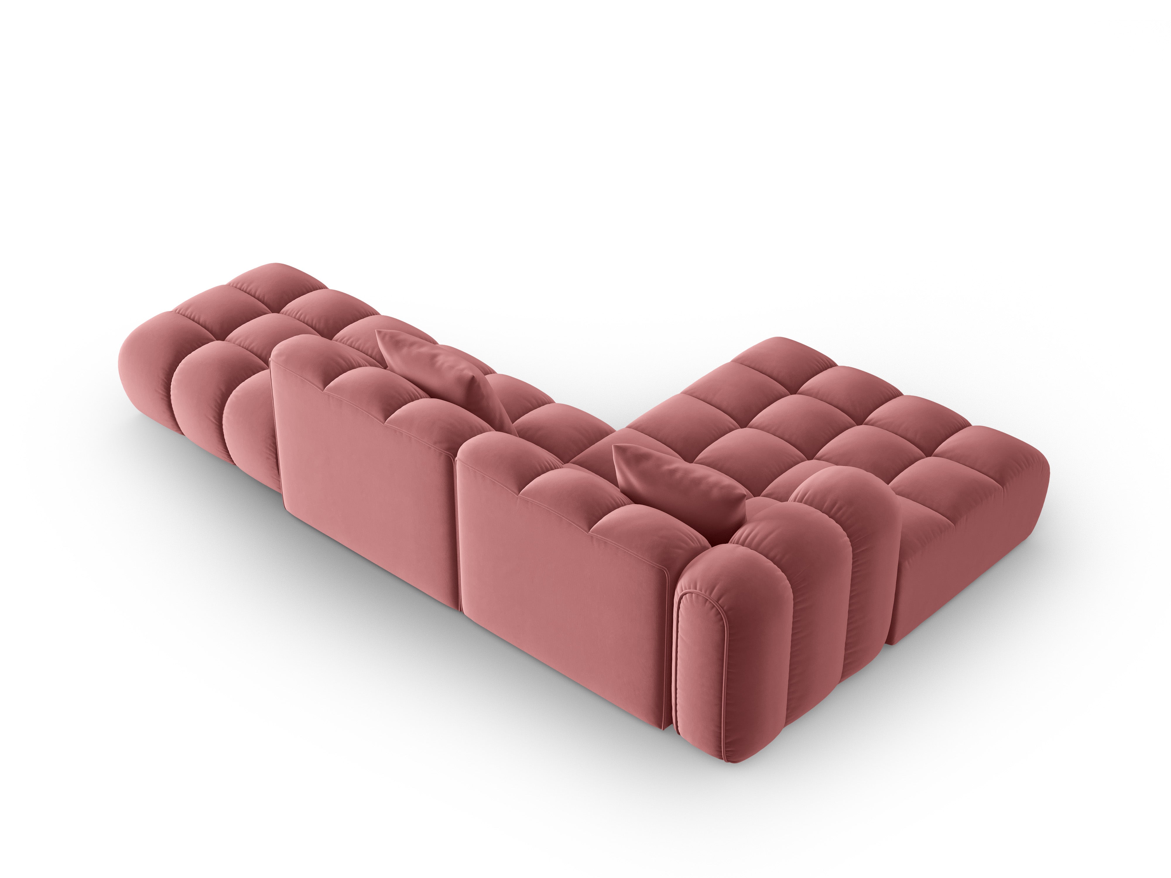 Open Left-Arm Velvet Corner Sofa ASTRO Pink