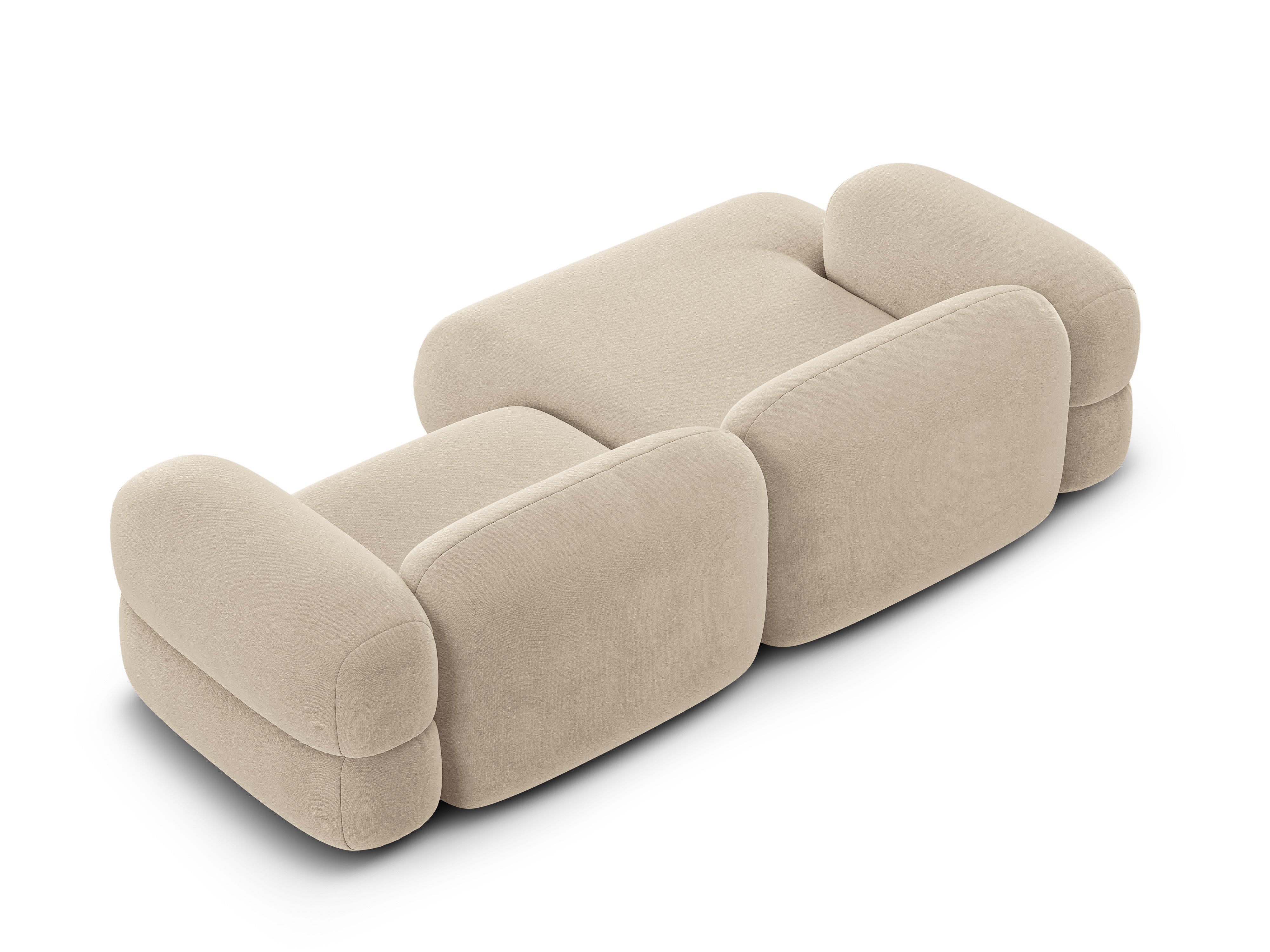 Sametový rohový gauč ROGER levý jasně béžový