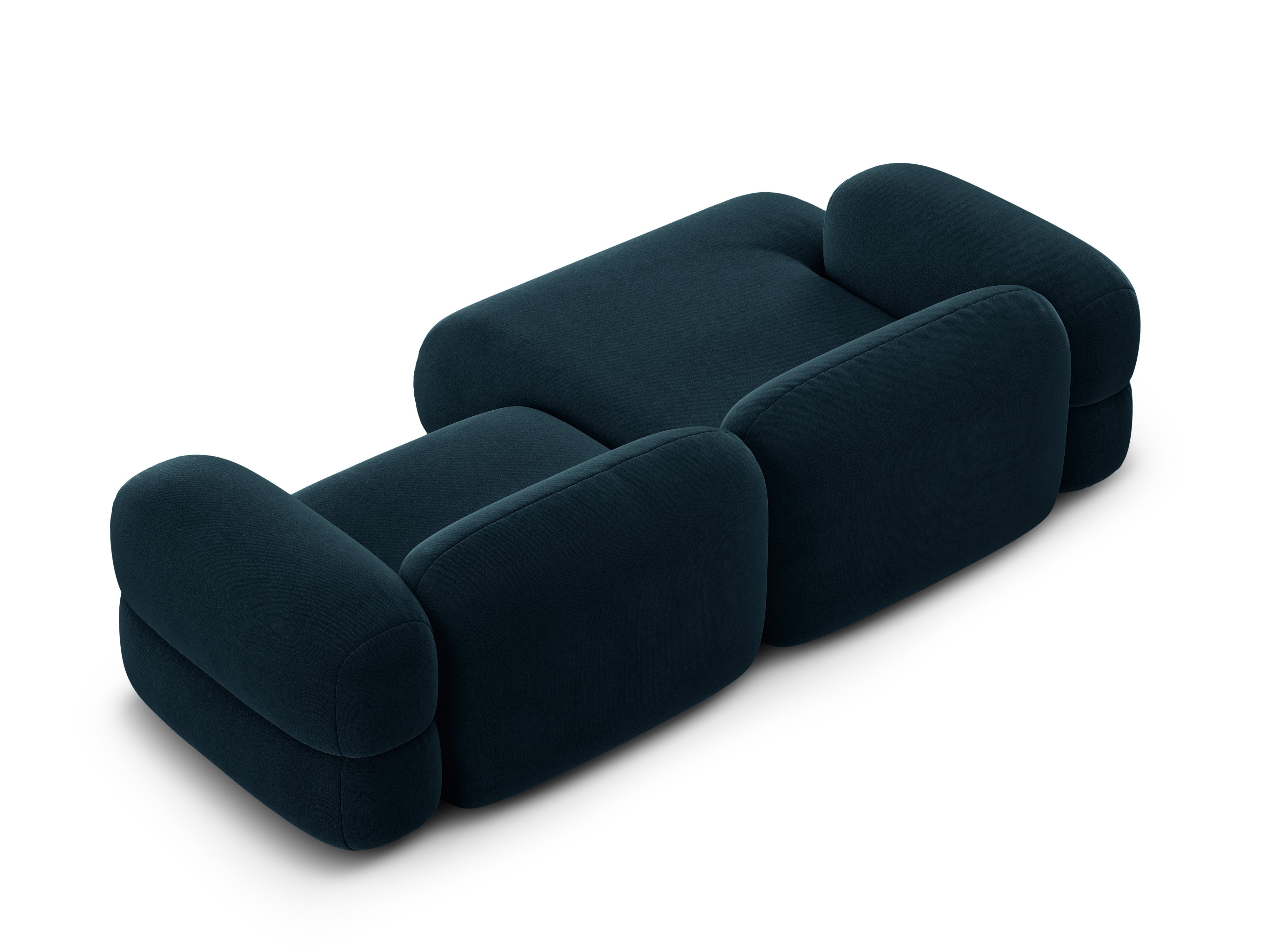 Left-facing velvet corner sofa ROGER petrol blue