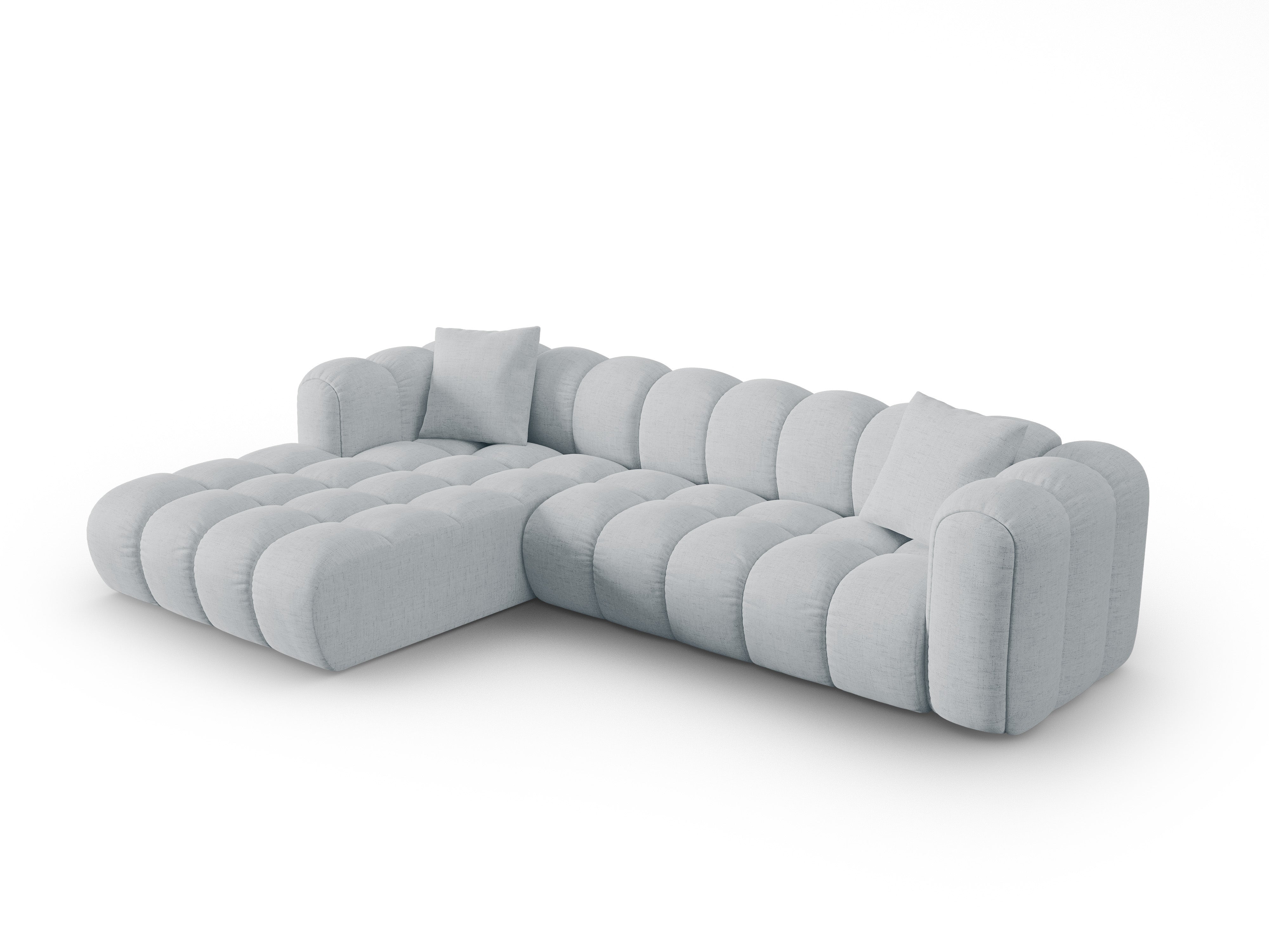4-seater left-facing corner sofa ASTRO light gray chenille
