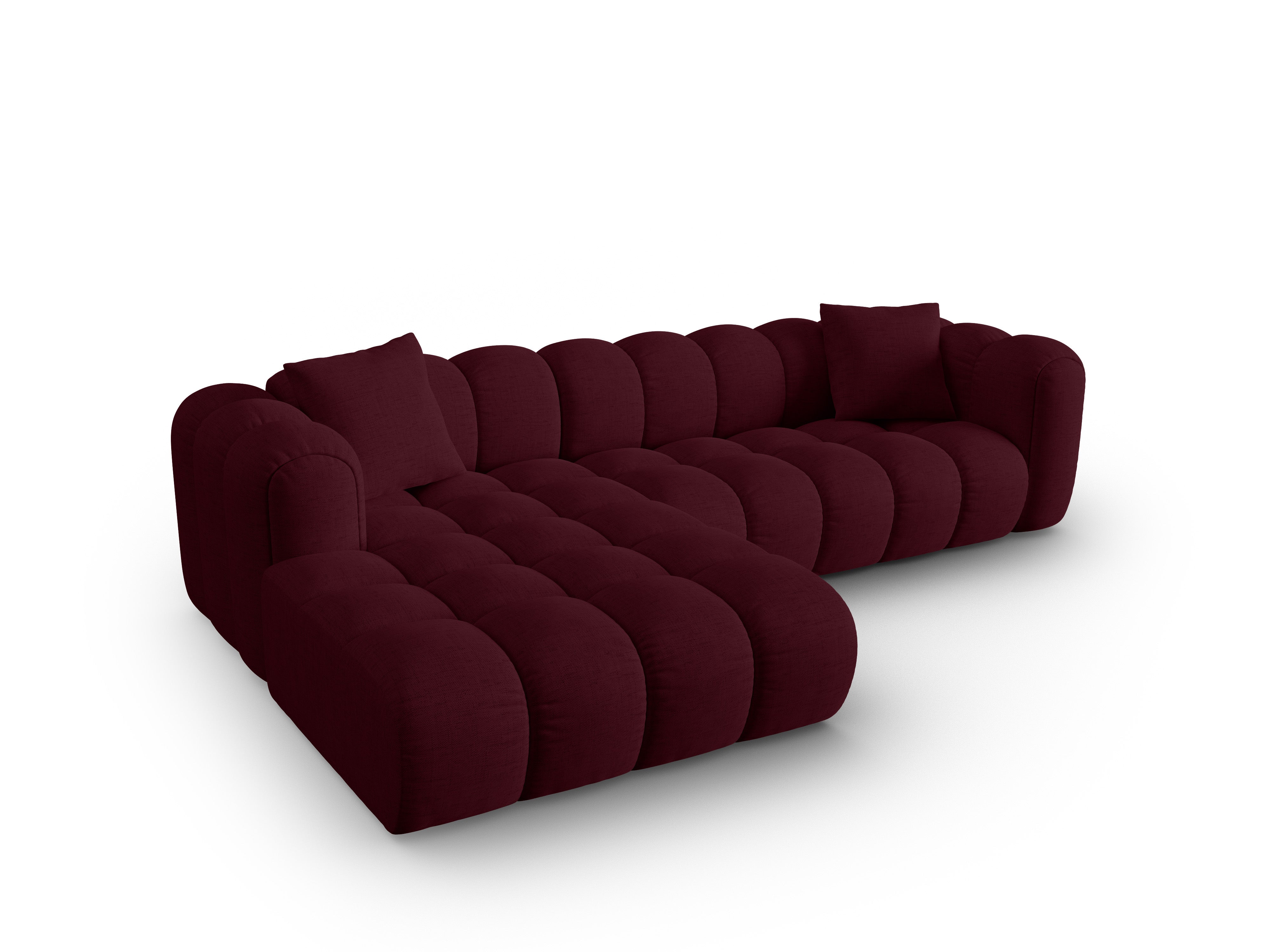 4-seater left-facing corner sofa ASTRO burgundy chenille