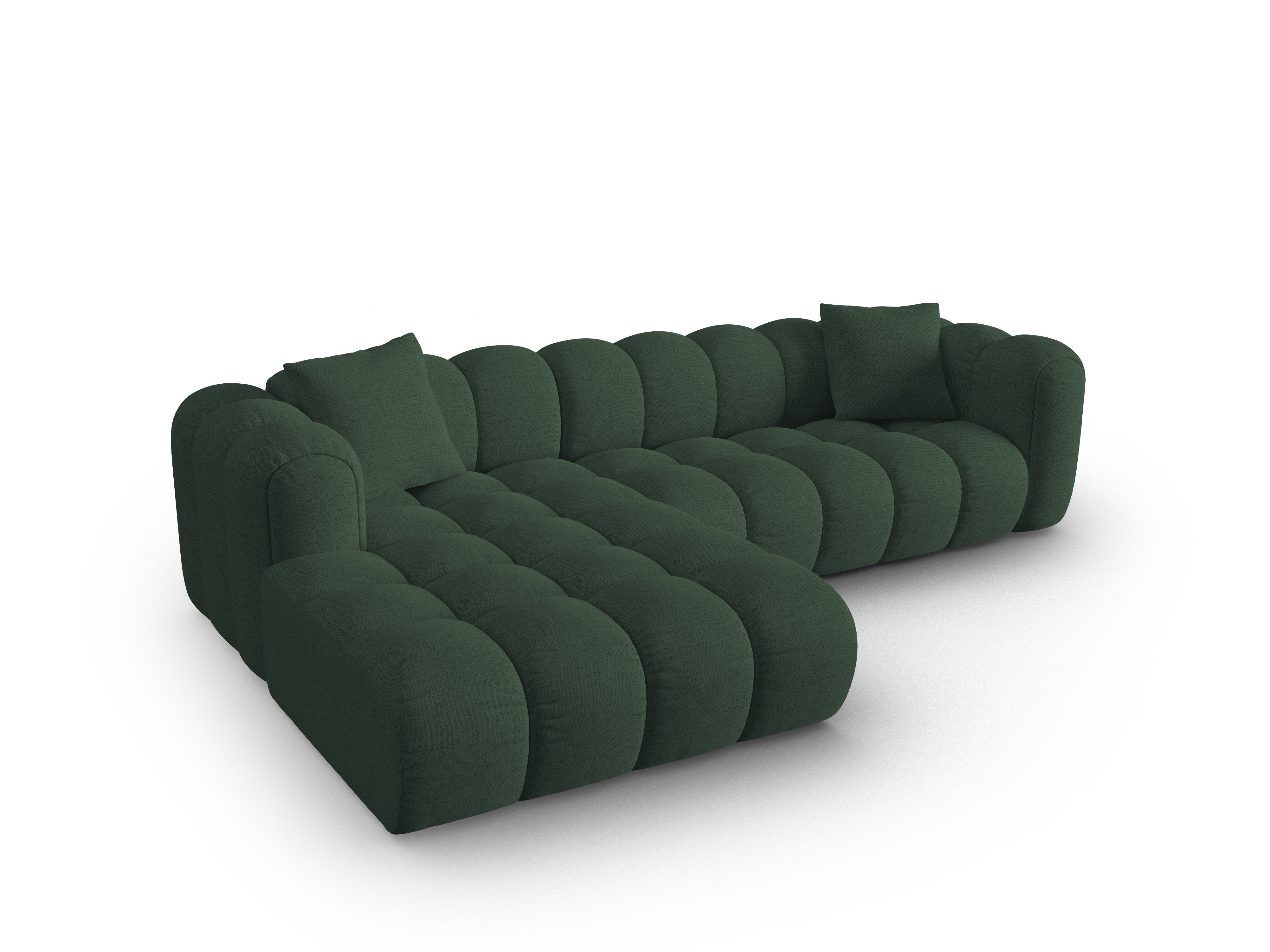 4-seater left-facing corner sofa ASTRO sea green chenille