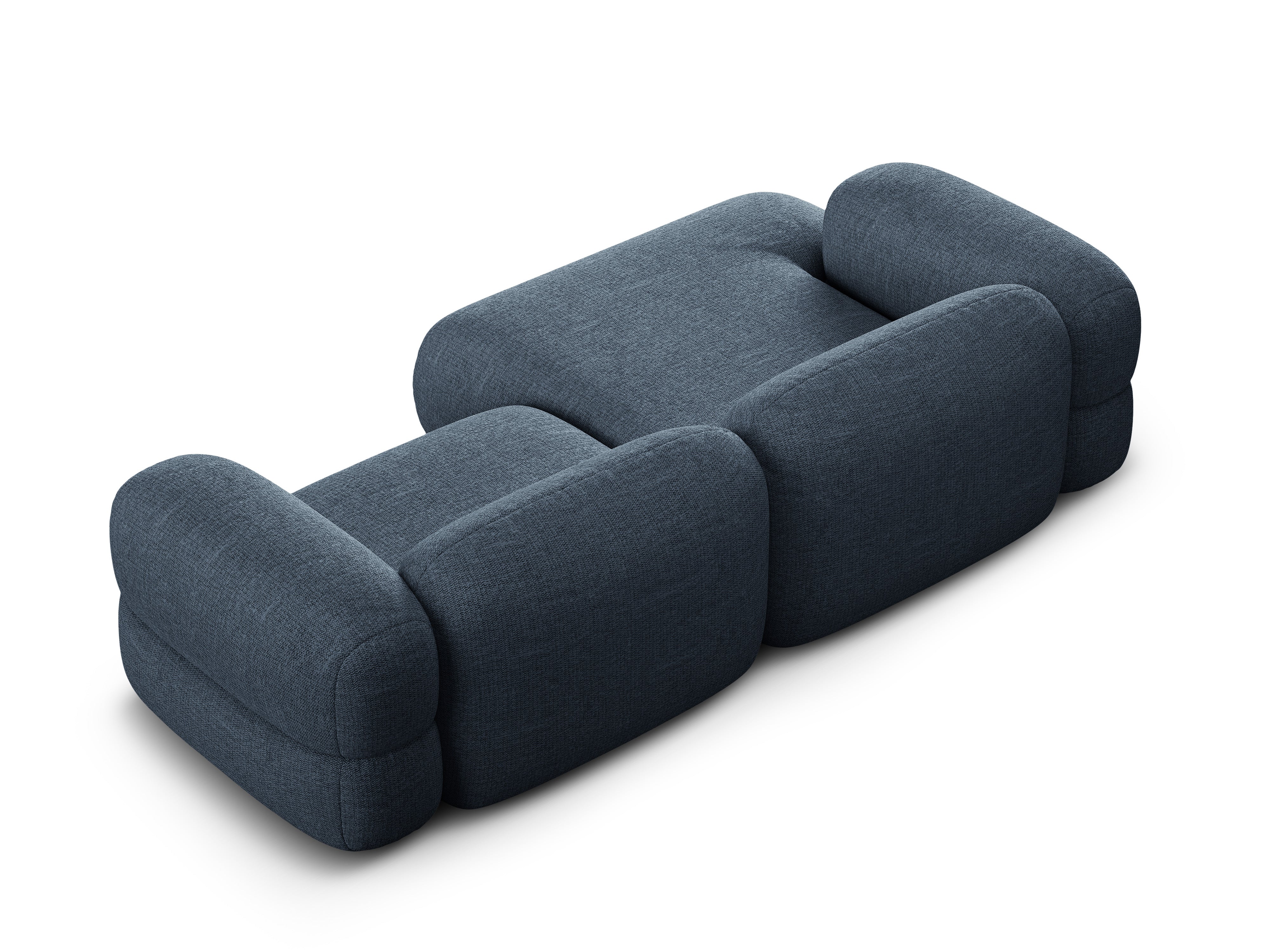 Left-sided corner sofa ROGER dark blue chenille