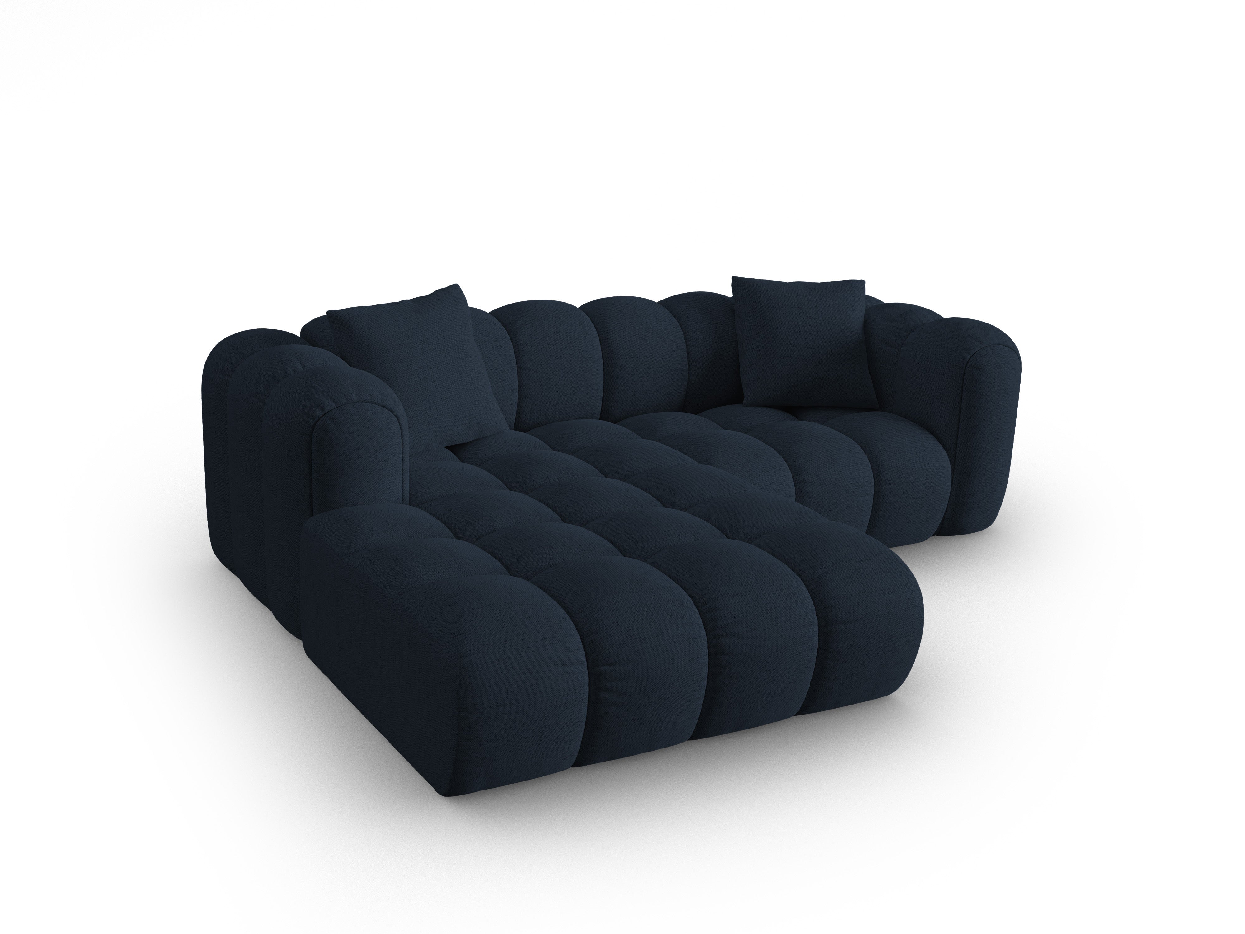 Left-facing 3-seater corner sofa ASTRO royal navy chenille