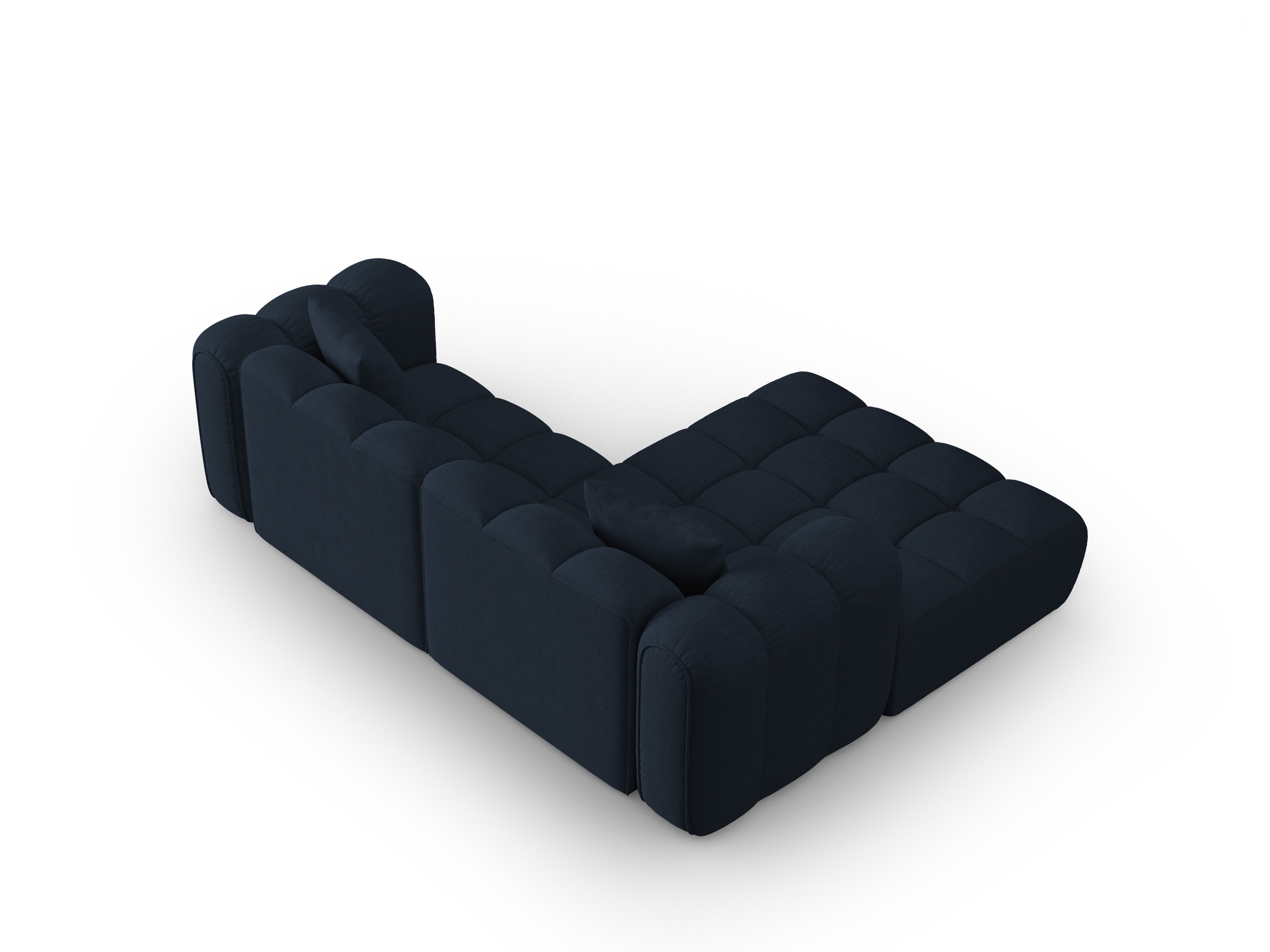 Left-facing 3-seater corner sofa ASTRO royal navy chenille