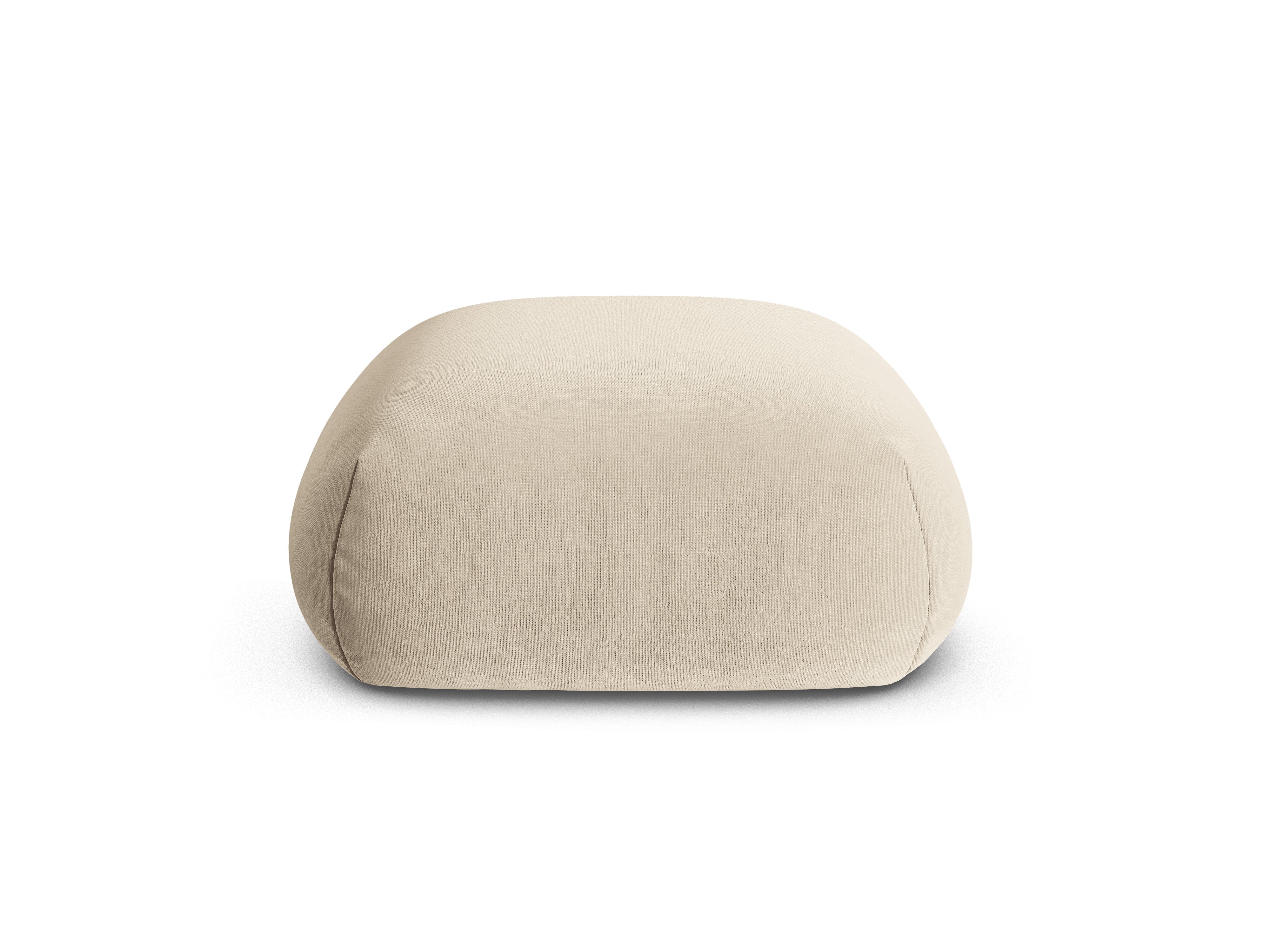 Velvet pouf ROGER light beige