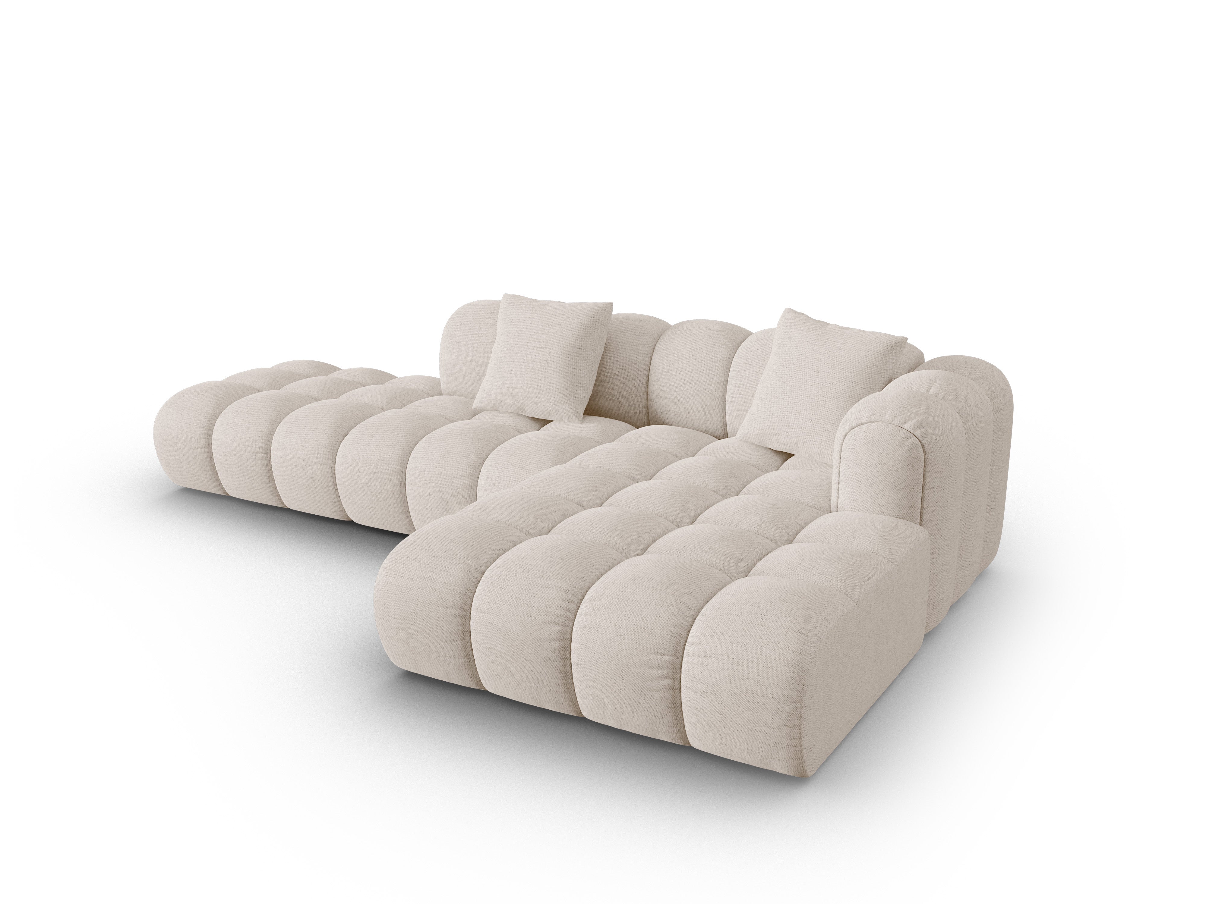 Right-facing open corner sofa ASTRO beige chenille