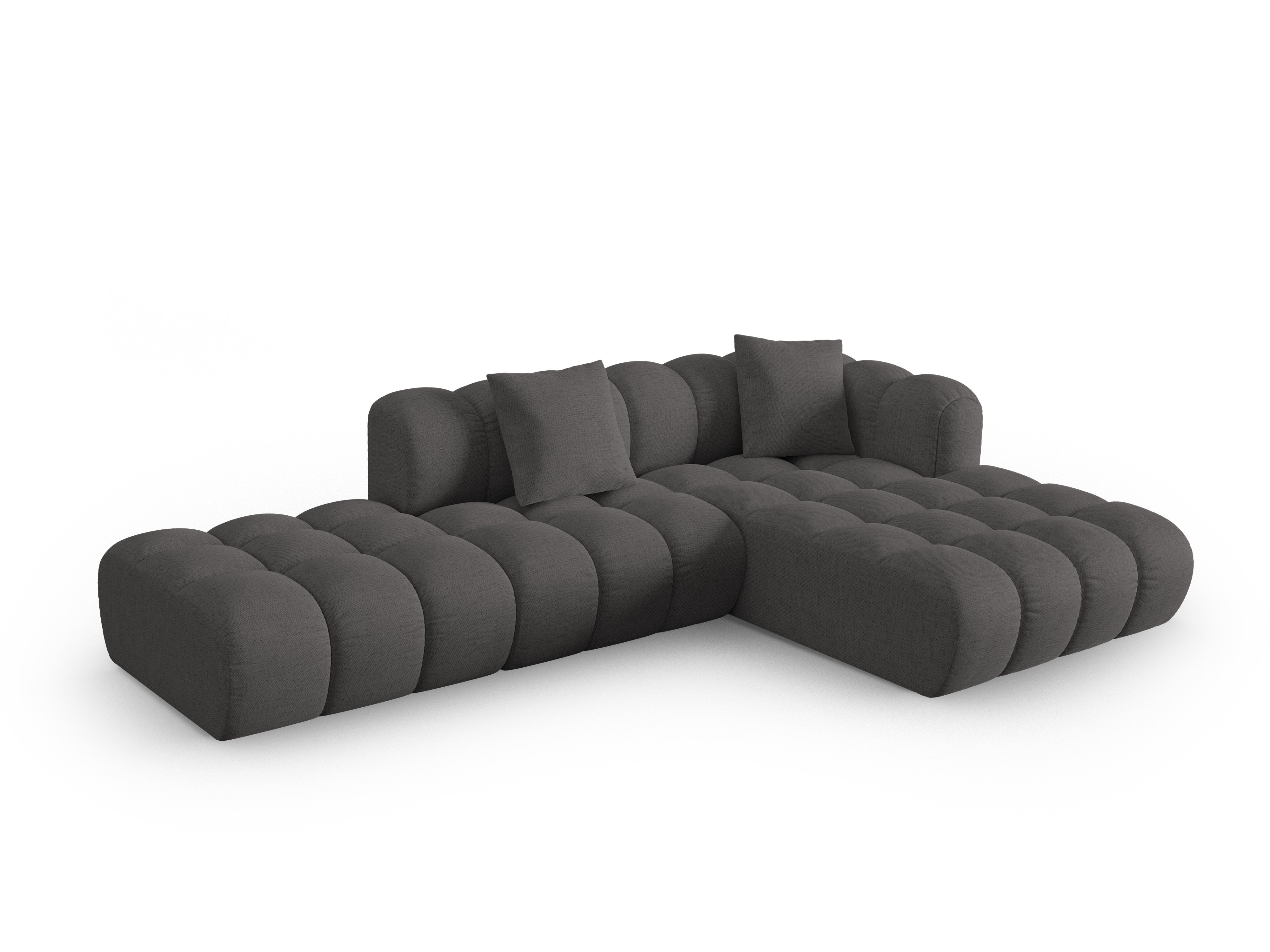 Otevřený pravý roh ASTRO šedý šenil