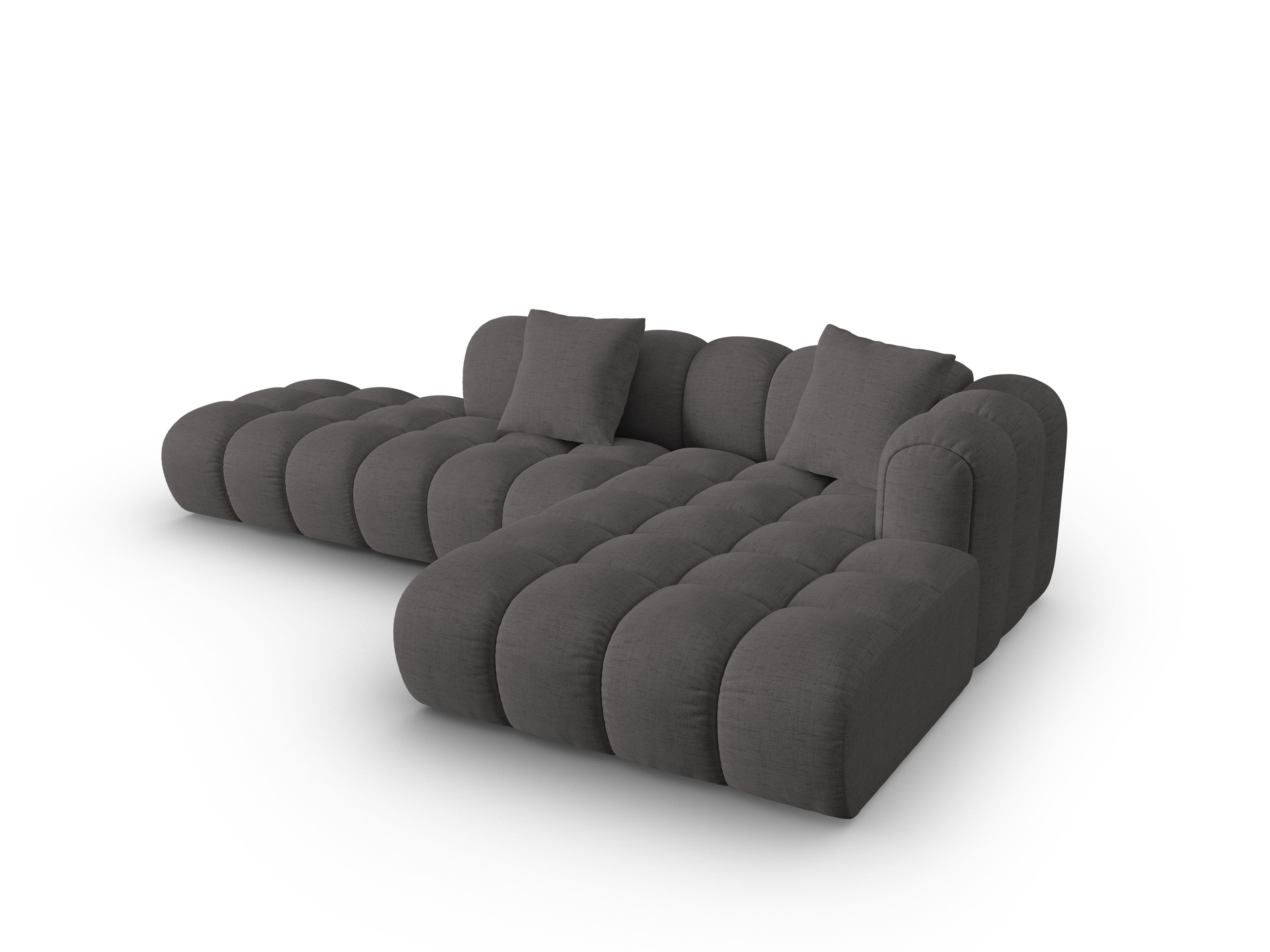 Right-facing open corner sofa ASTRO gray chenille