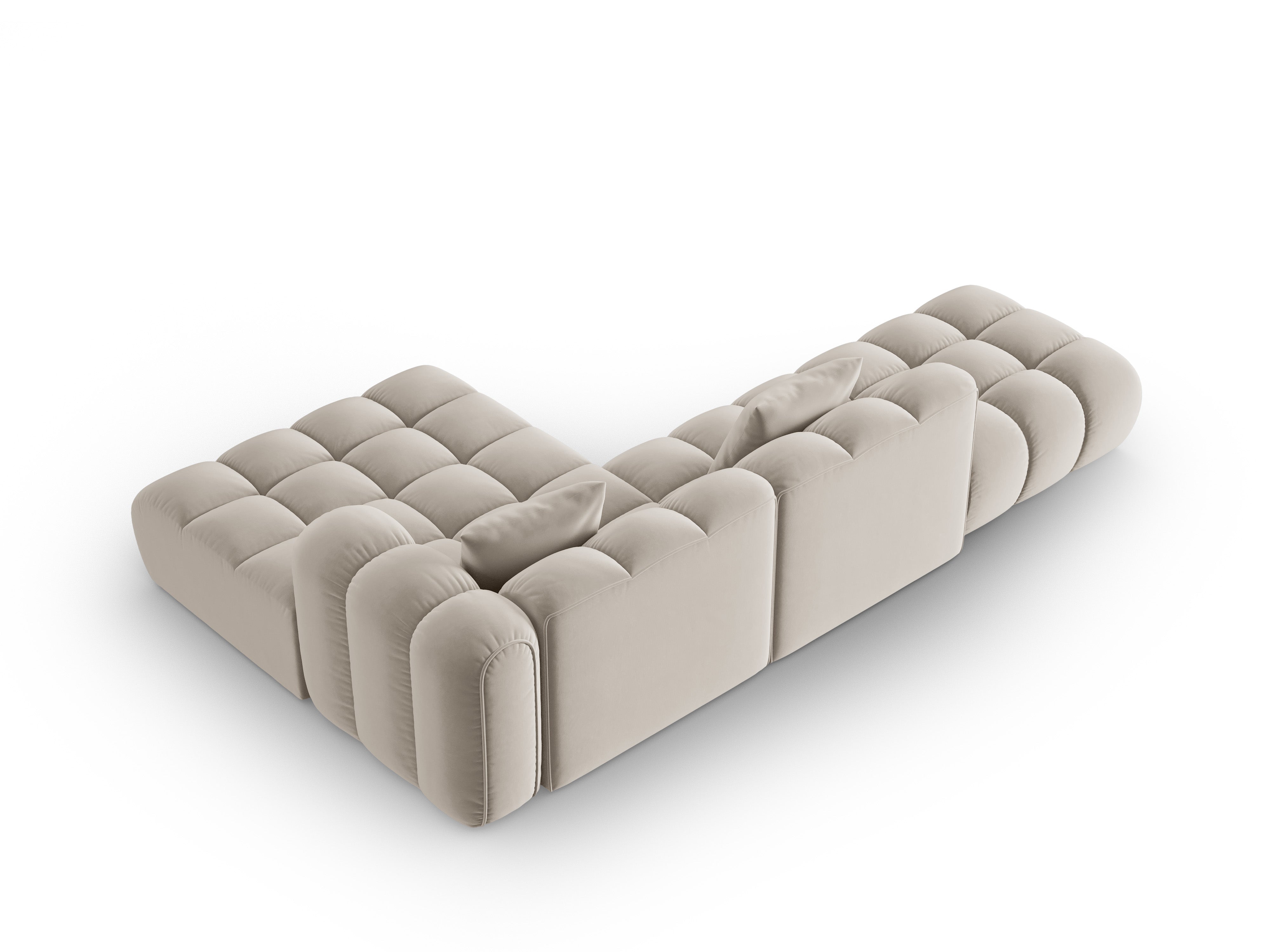 Sametový rohový otvorený pravý ASTRO ecru