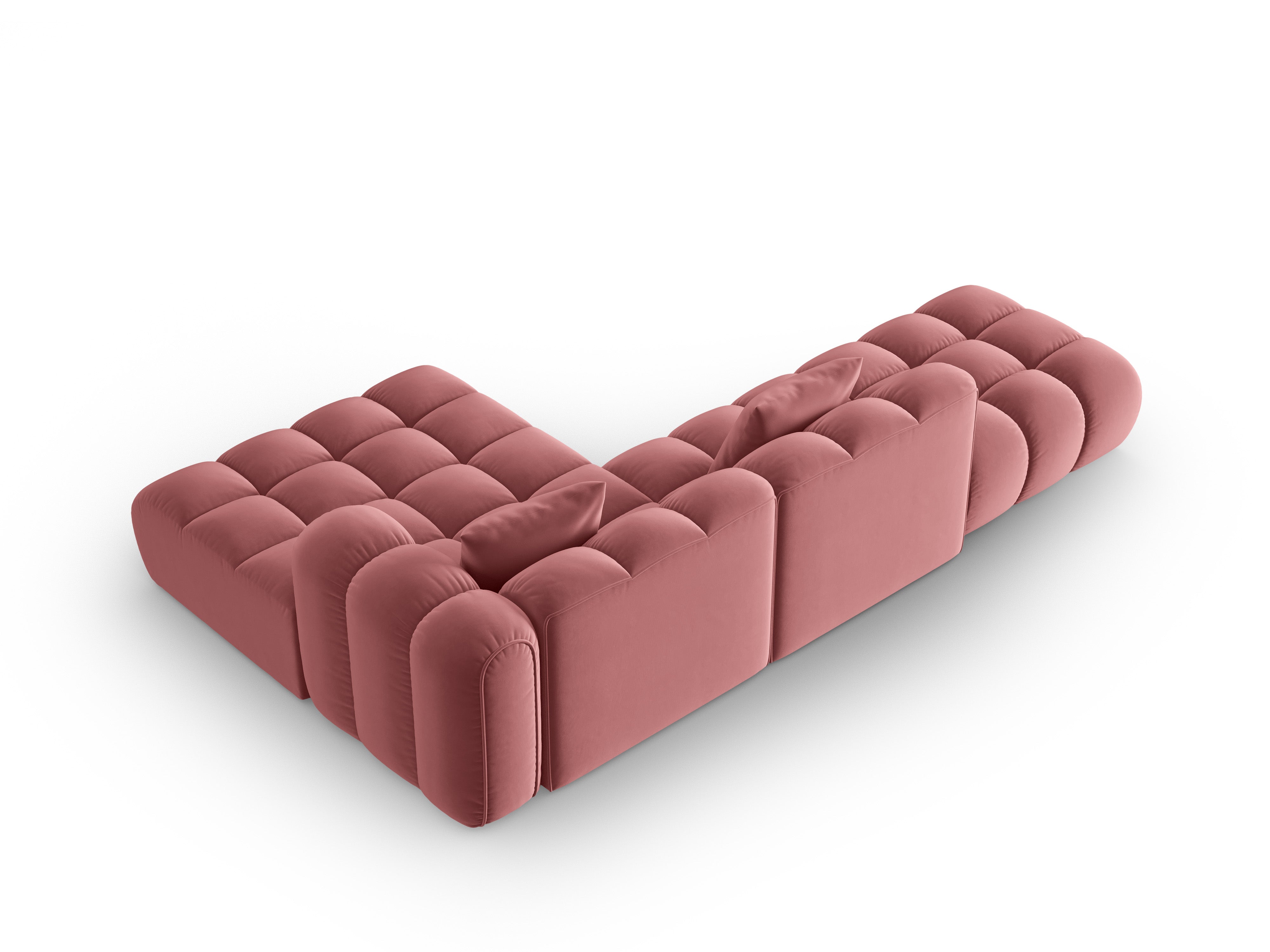 Růžový sametový rohový otvorený pravý ASTRO