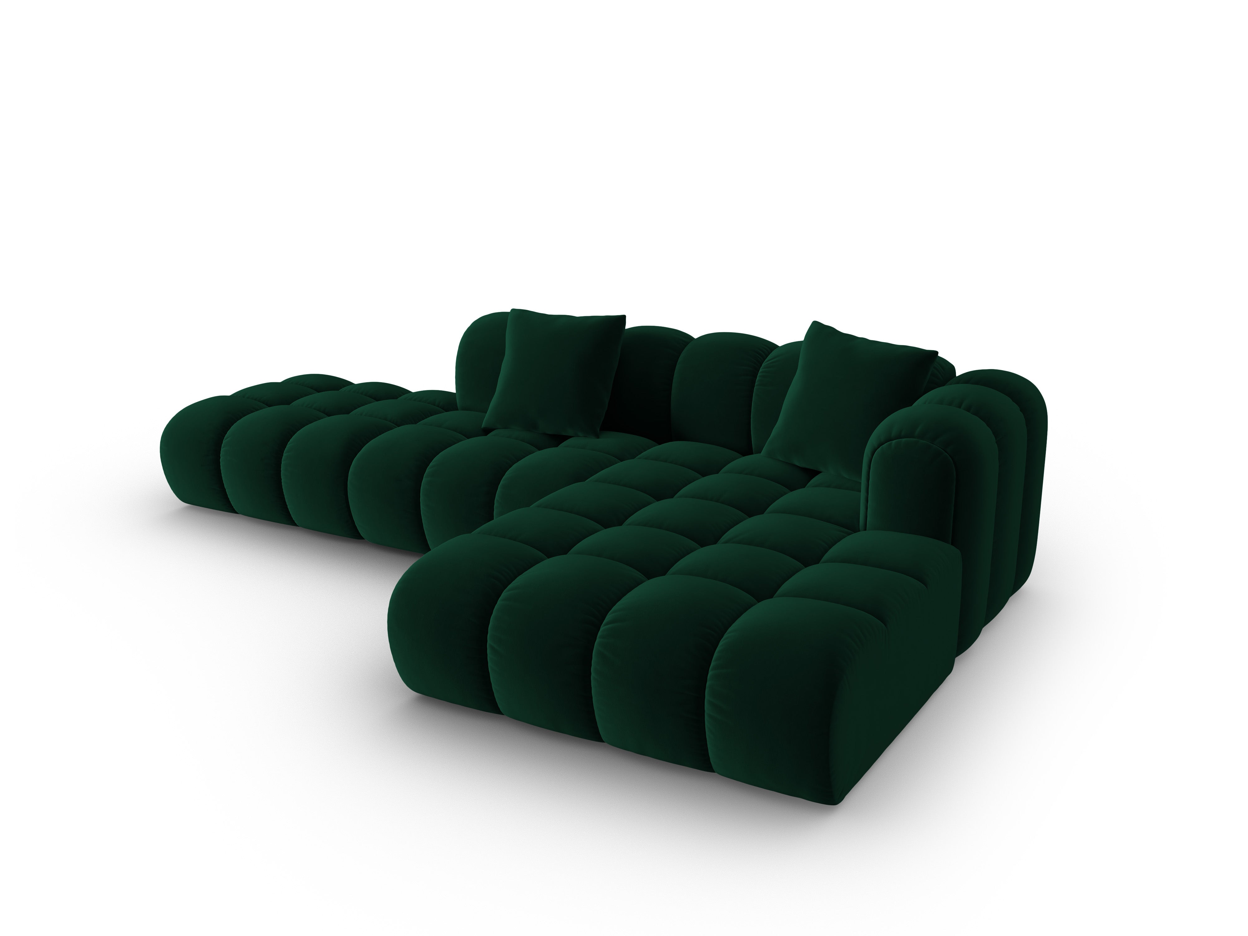 Velvet Corner Sofa Open Right ASTRO Bottle Green