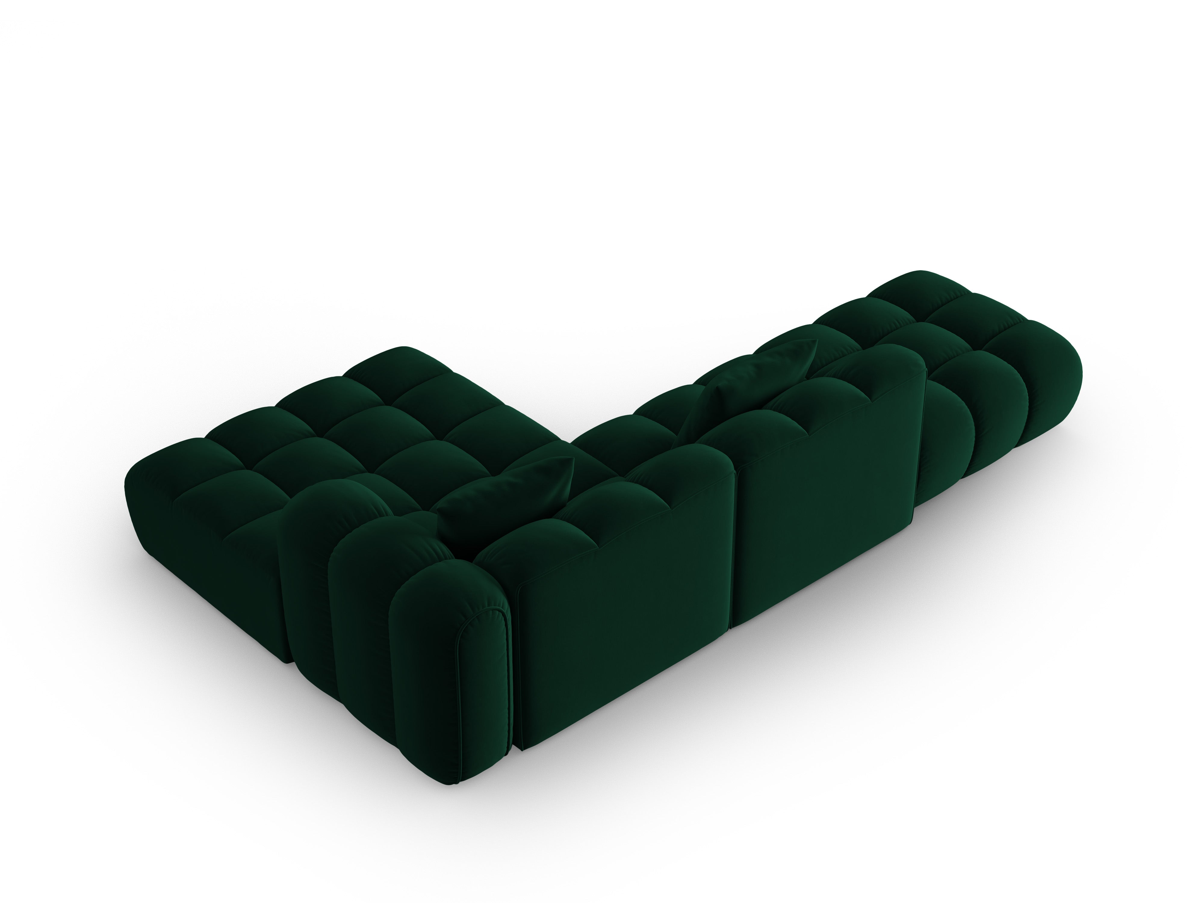 Velvet Corner Sofa Open Right ASTRO Bottle Green