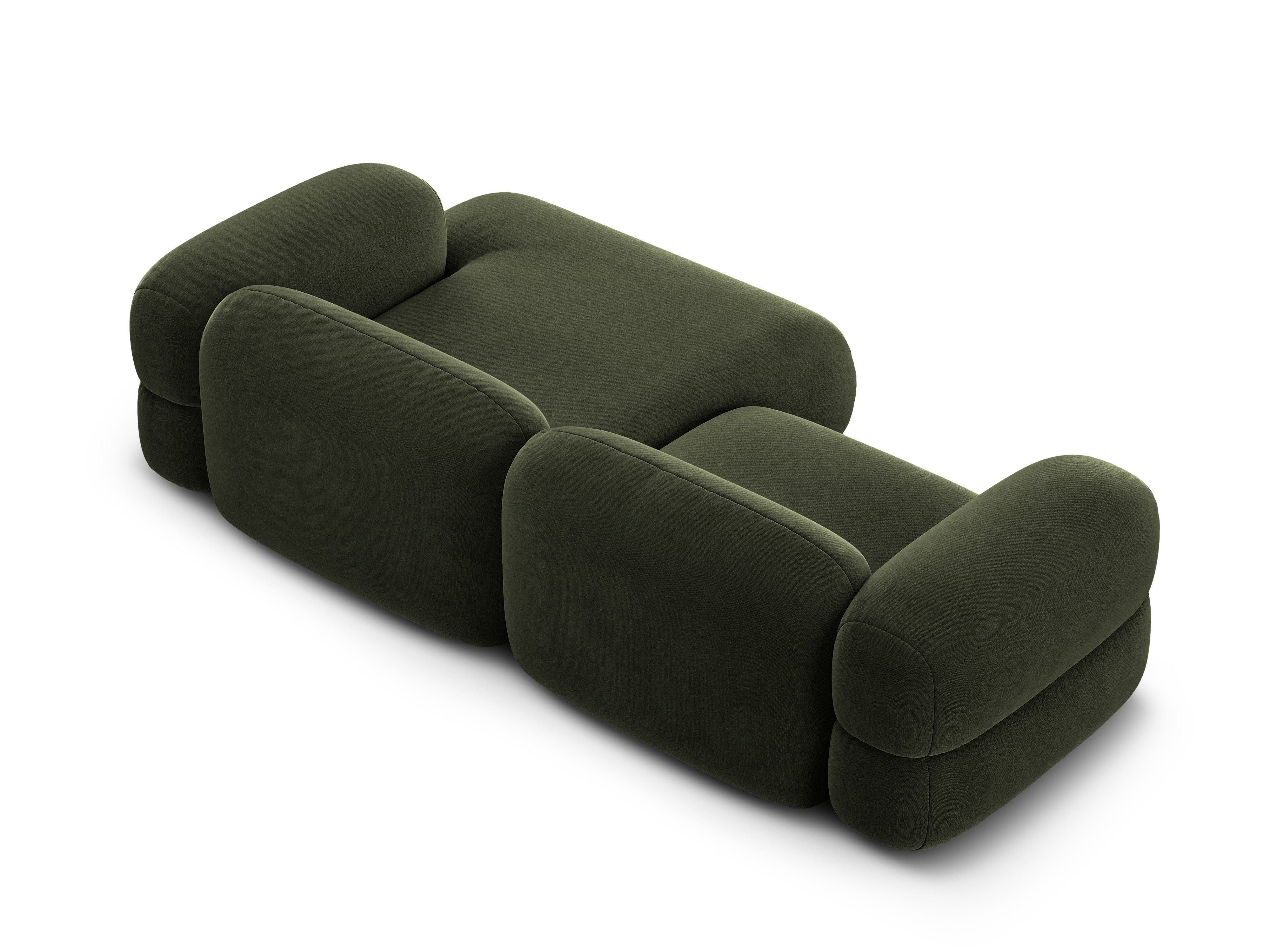 Right-facing velvet corner sofa ROGER olive