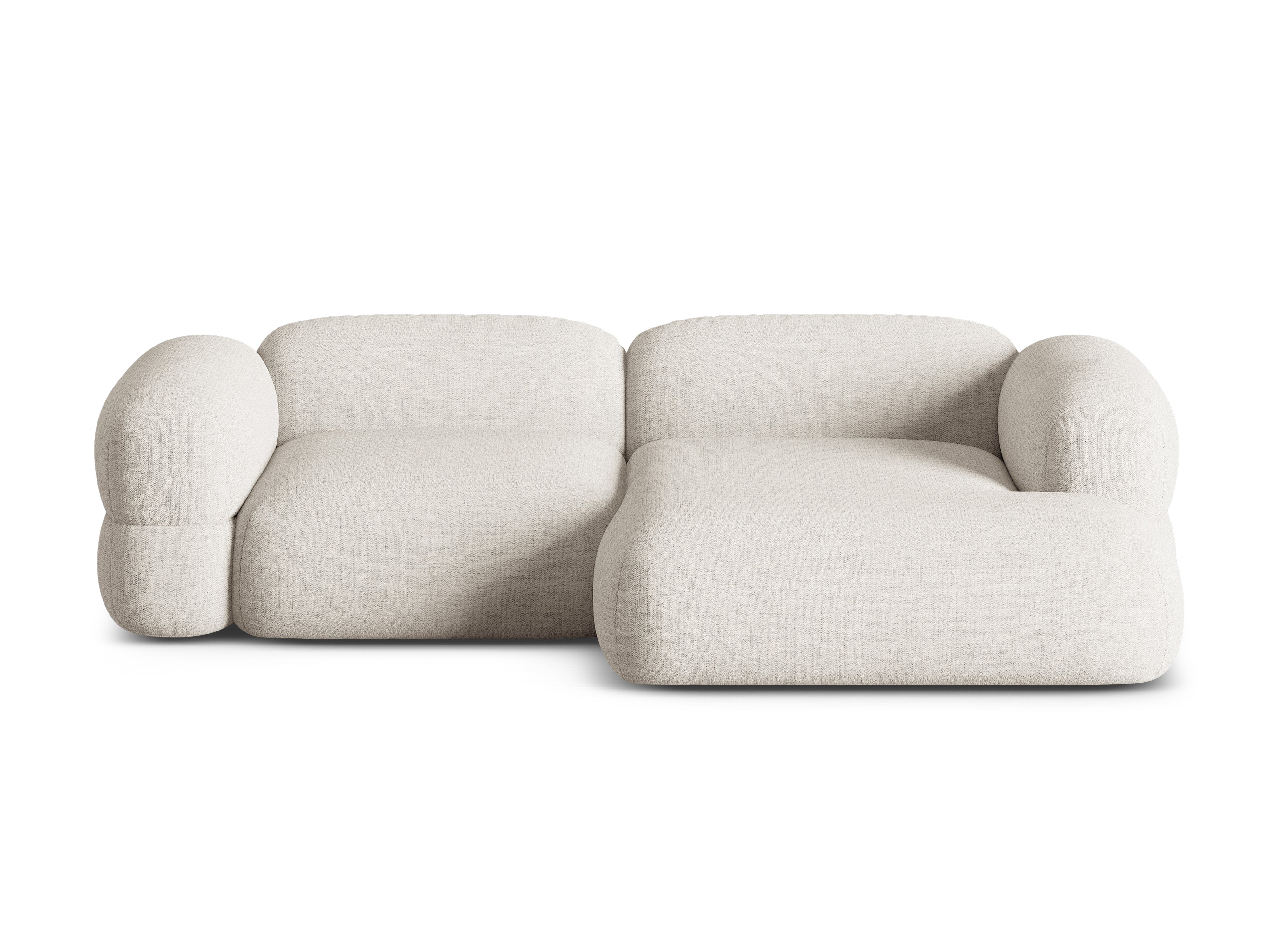 Right-sided corner sofa ROGER beige chenille