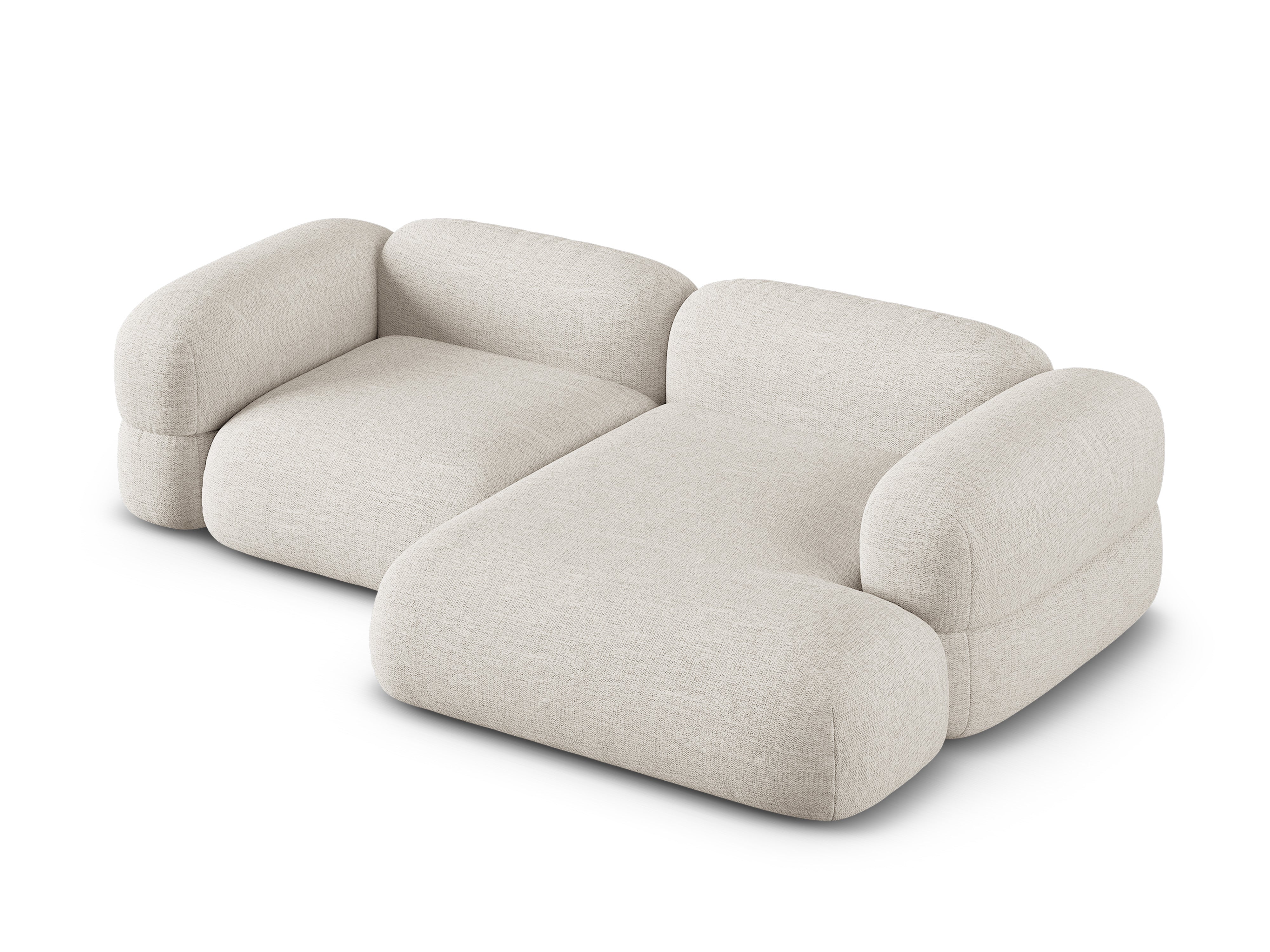 Right-sided corner sofa ROGER beige chenille