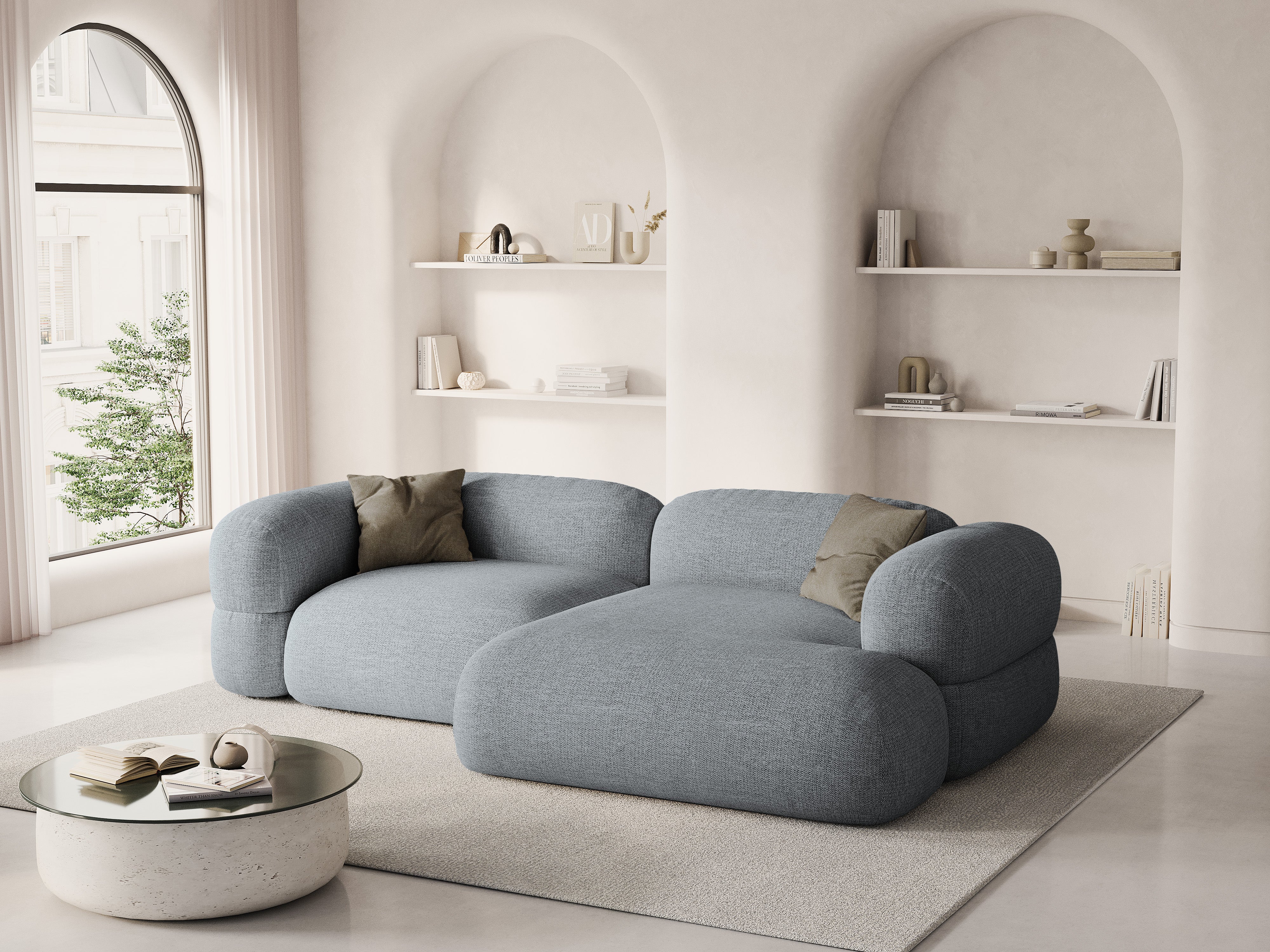 Pravostranný rohový gauč ROGER šedý szenil